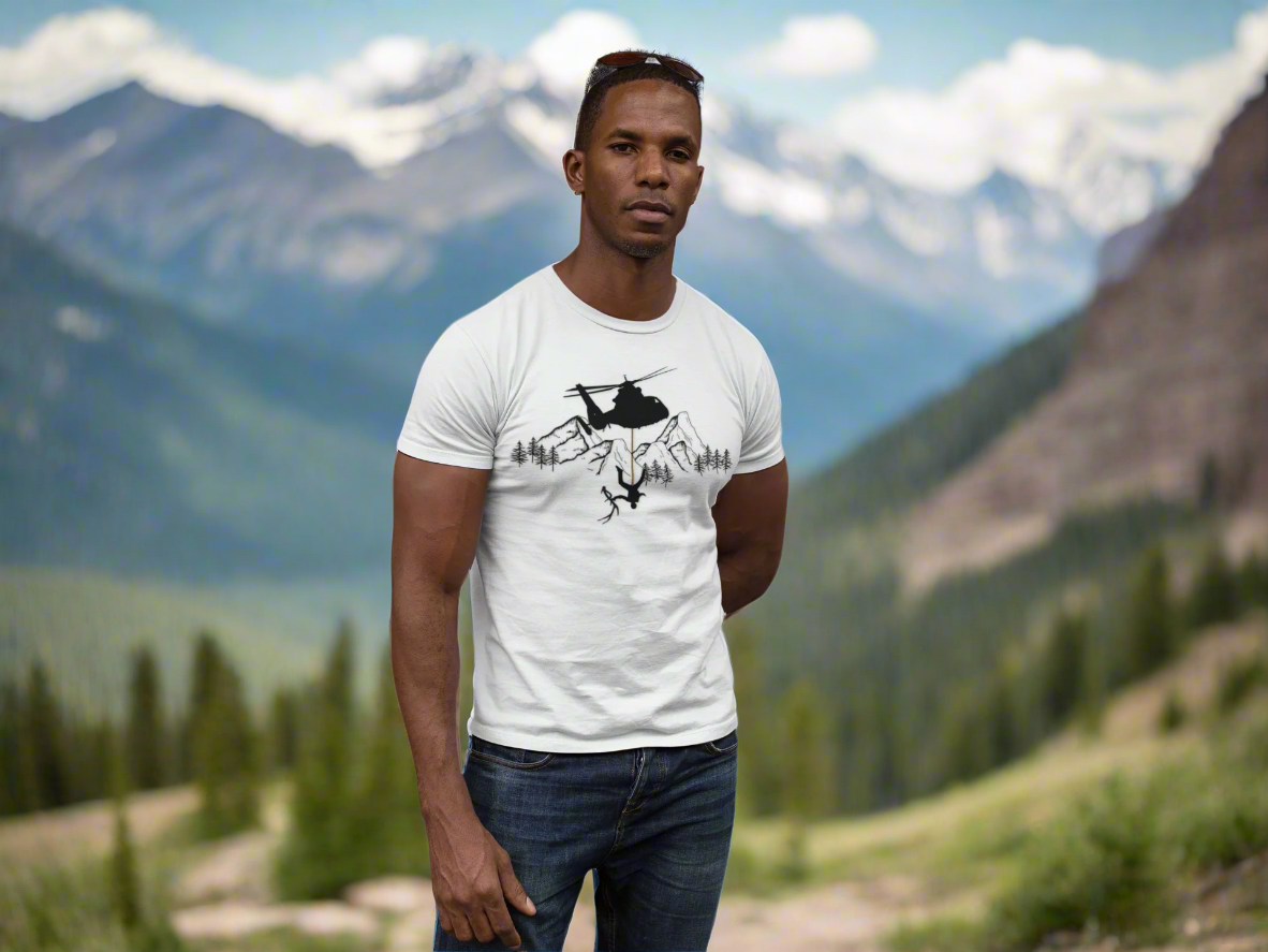 Adventure Awaits Helicopter T-Shirt – No Elk Shed Left Behind | Razels