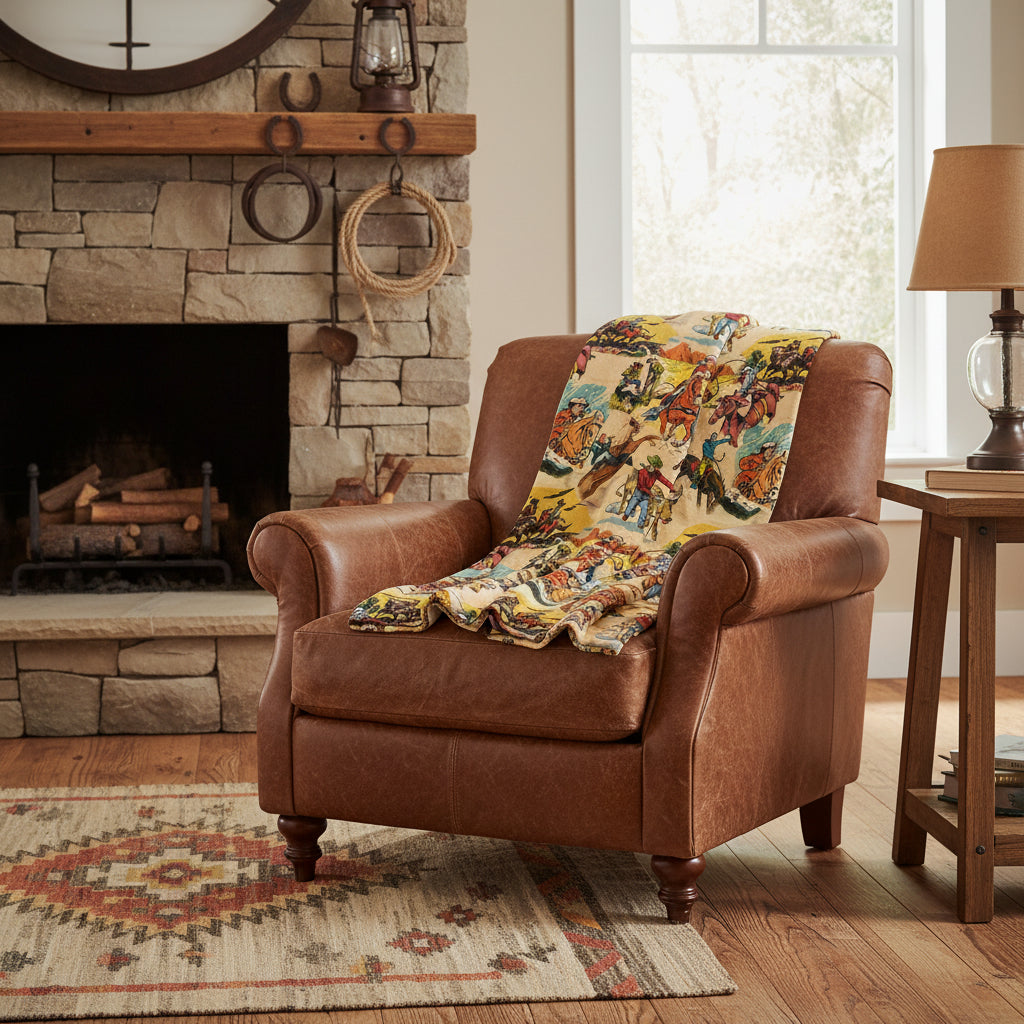 Wrap Yourself in the Wild West: Why the Vintage Cowboy Velveteen Plush Throw is the Ultimate Cozy Statement