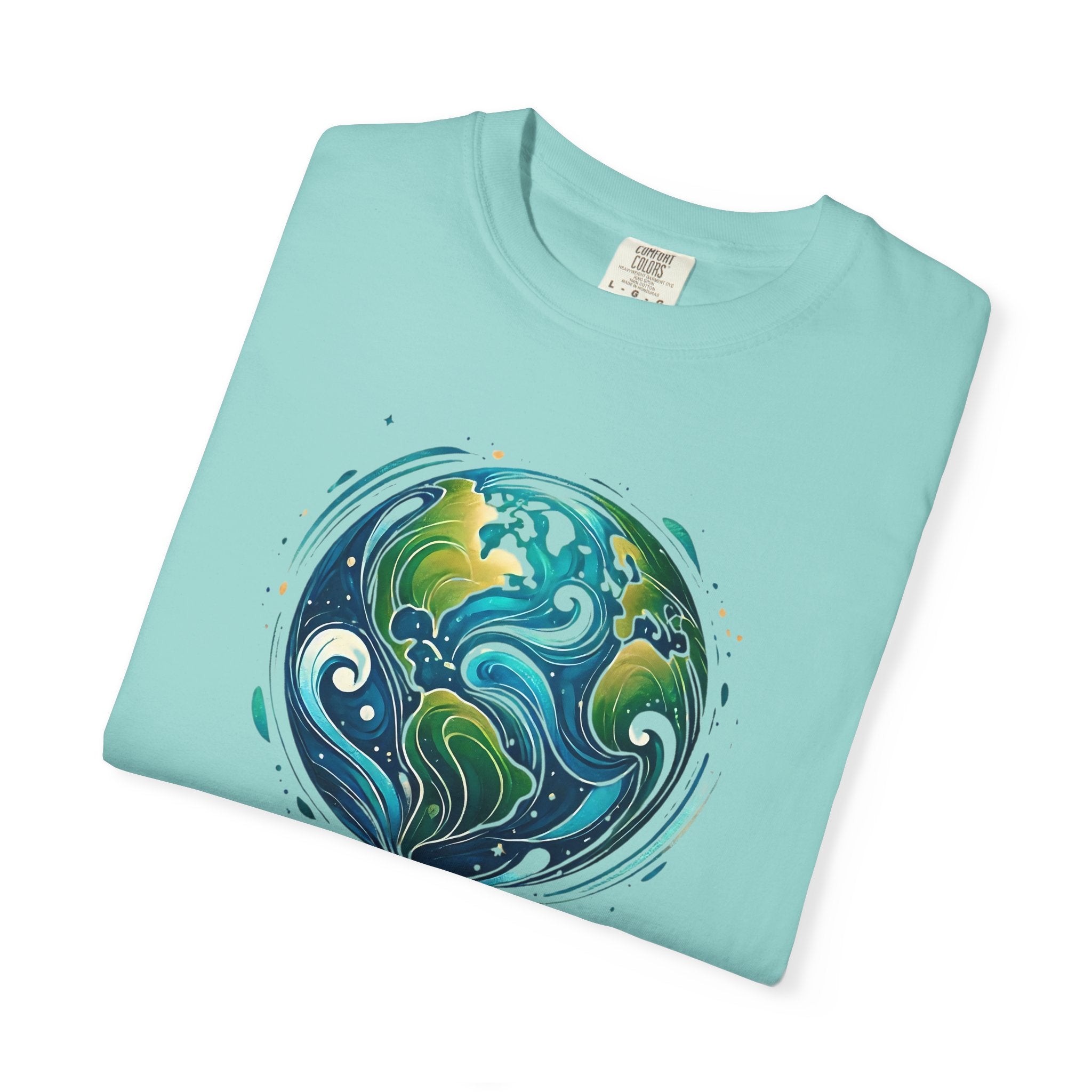 Earth Waves Graphic T-Shirt - Eco-Friendly Unisex Tee, Sustainable Fashion, Nature Lover Gift, Climate Activism, Casual Wear