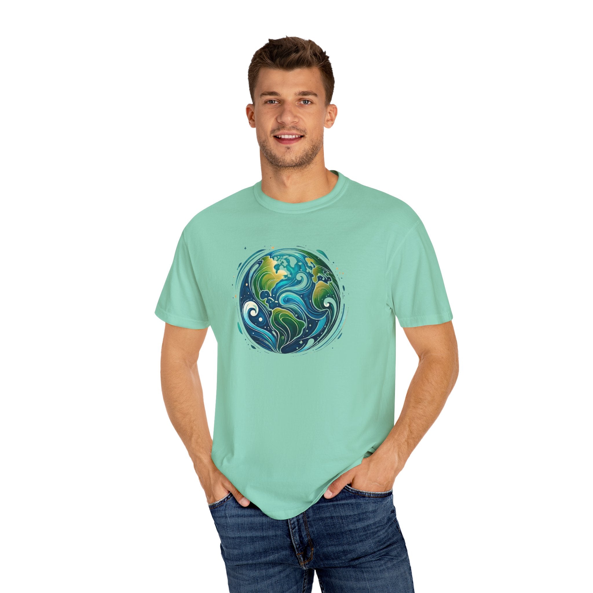 Earth Waves Graphic T-Shirt - Eco-Friendly Unisex Tee, Sustainable Fashion, Nature Lover Gift, Climate Activism, Casual Wear