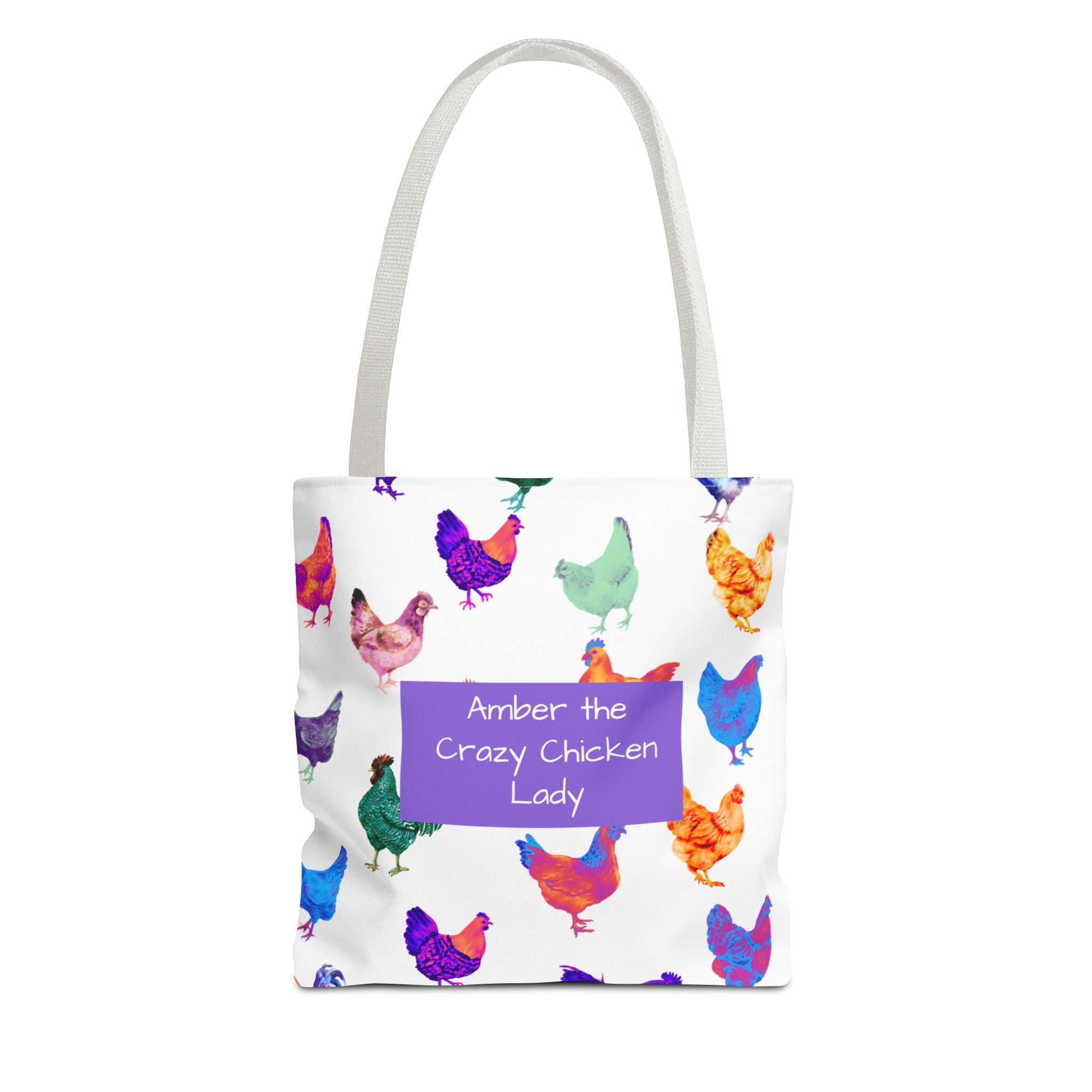 Personalized CRAZY CHICKEN LADY Tote Bag, ,  Custom Name Gift for Chicken Lovers,