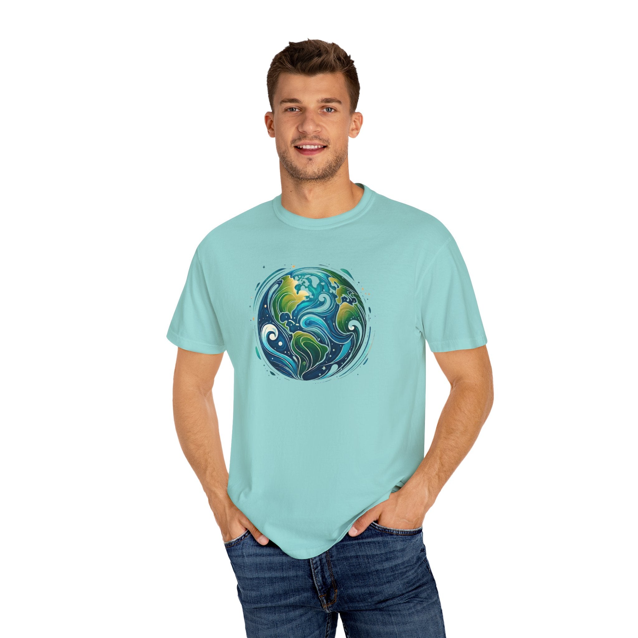 Earth Waves Graphic T-Shirt - Eco-Friendly Unisex Tee, Sustainable Fashion, Nature Lover Gift, Climate Activism, Casual Wear