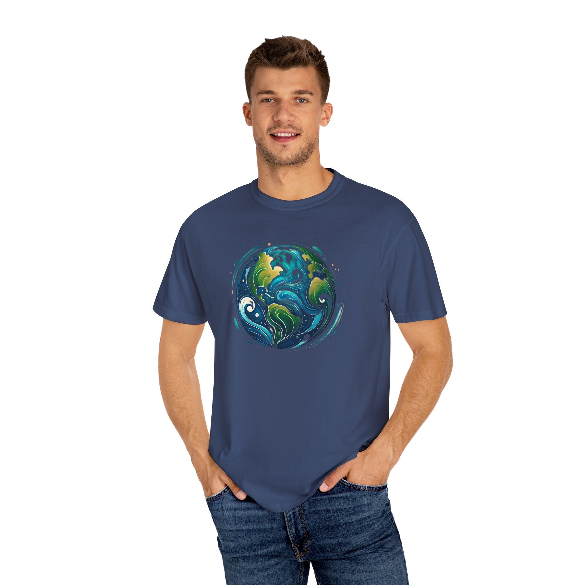 Earth Waves Graphic T-Shirt - Eco-Friendly Unisex Tee, Sustainable Fashion, Nature Lover Gift, Climate Activism, Casual Wear