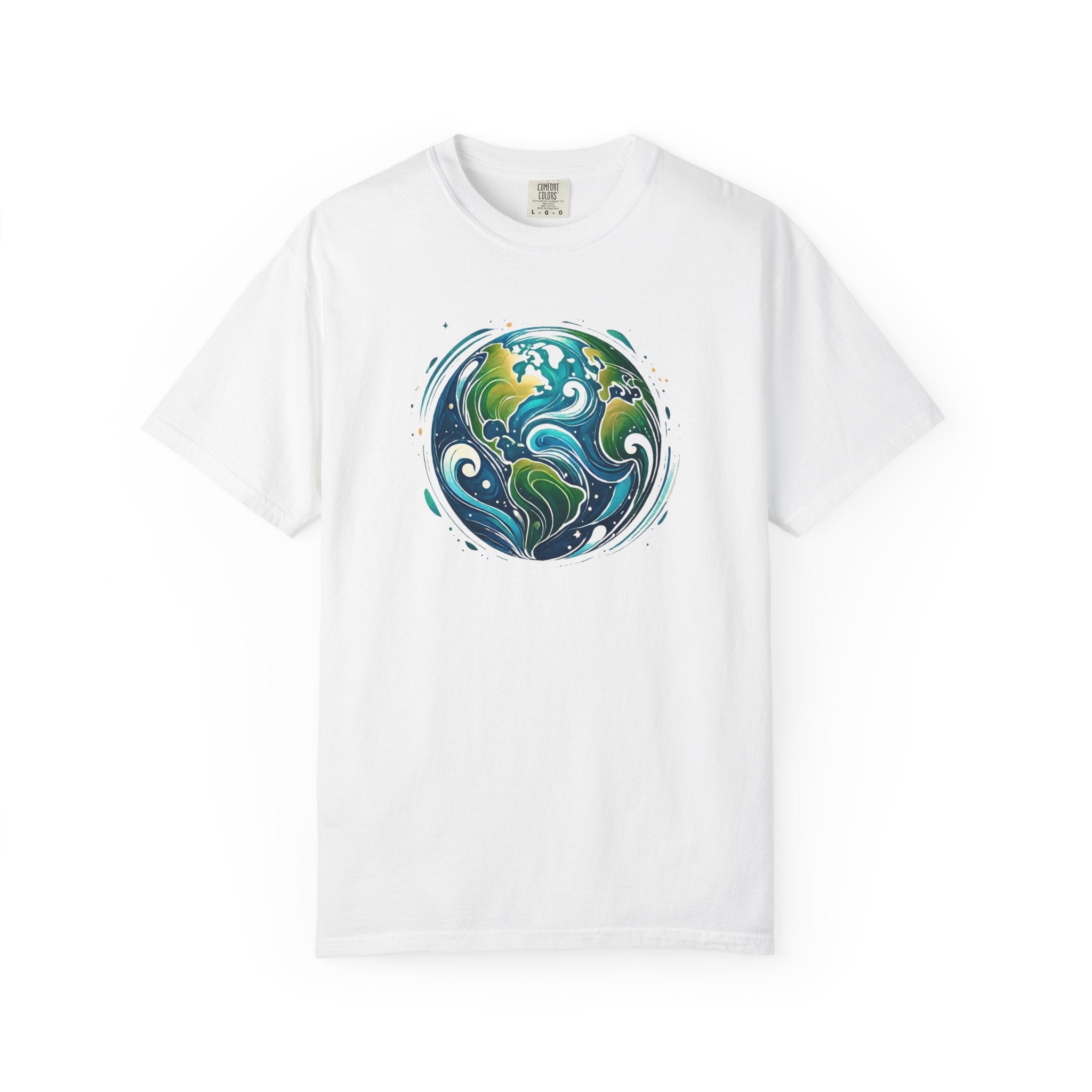 Earth Waves Graphic T-Shirt - Eco-Friendly Unisex Tee, Sustainable Fashion, Nature Lover Gift, Climate Activism, Casual Wear
