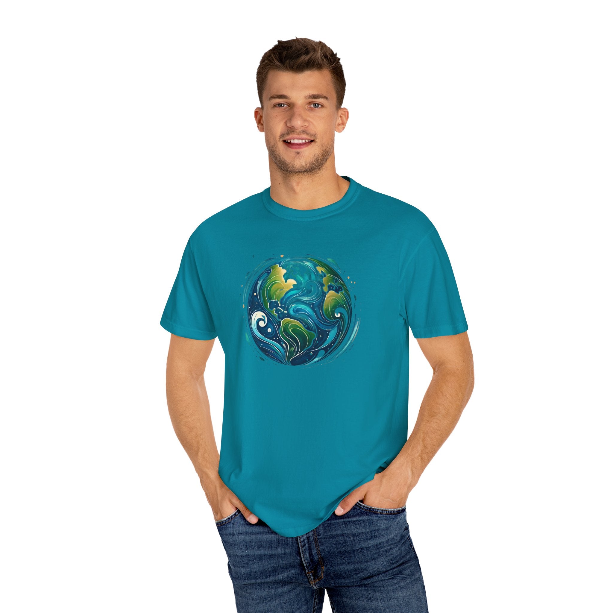Earth Waves Graphic T-Shirt - Eco-Friendly Unisex Tee, Sustainable Fashion, Nature Lover Gift, Climate Activism, Casual Wear