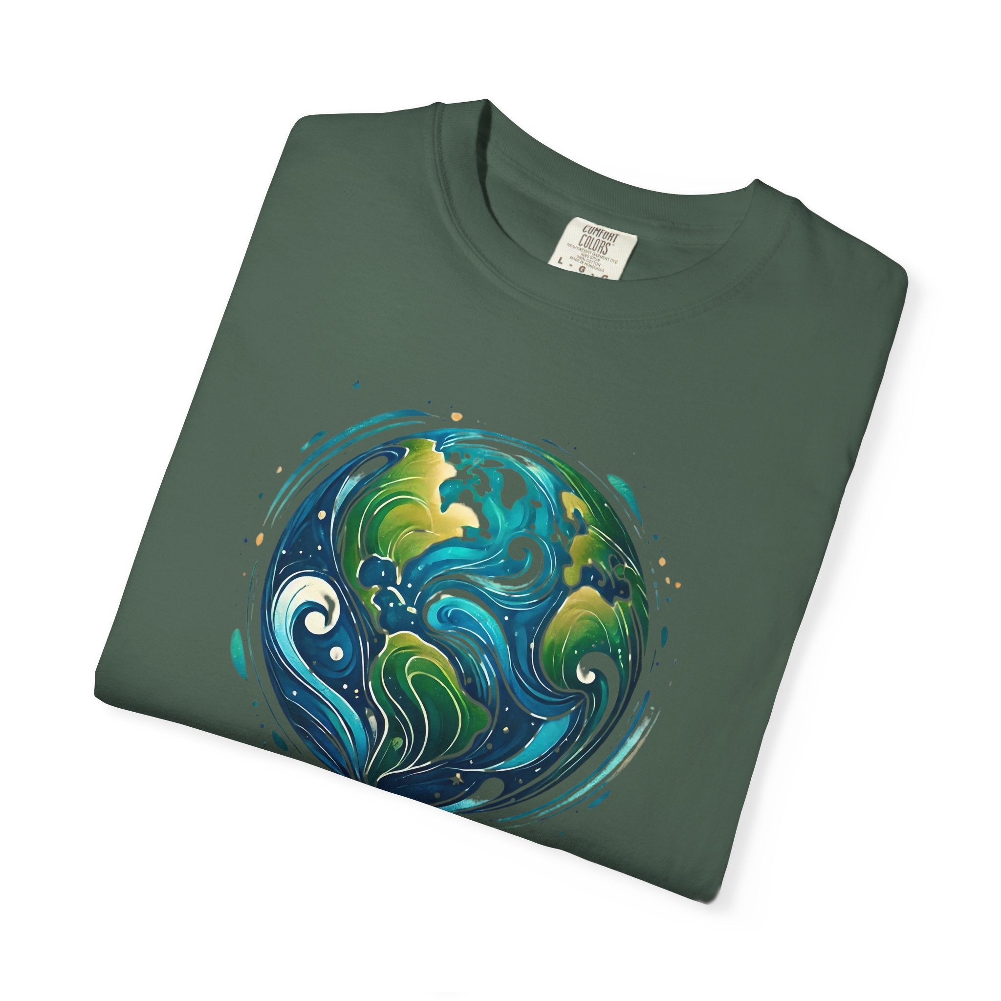 Earth Waves Graphic T-Shirt - Eco-Friendly Unisex Tee, Sustainable Fashion, Nature Lover Gift, Climate Activism, Casual Wear