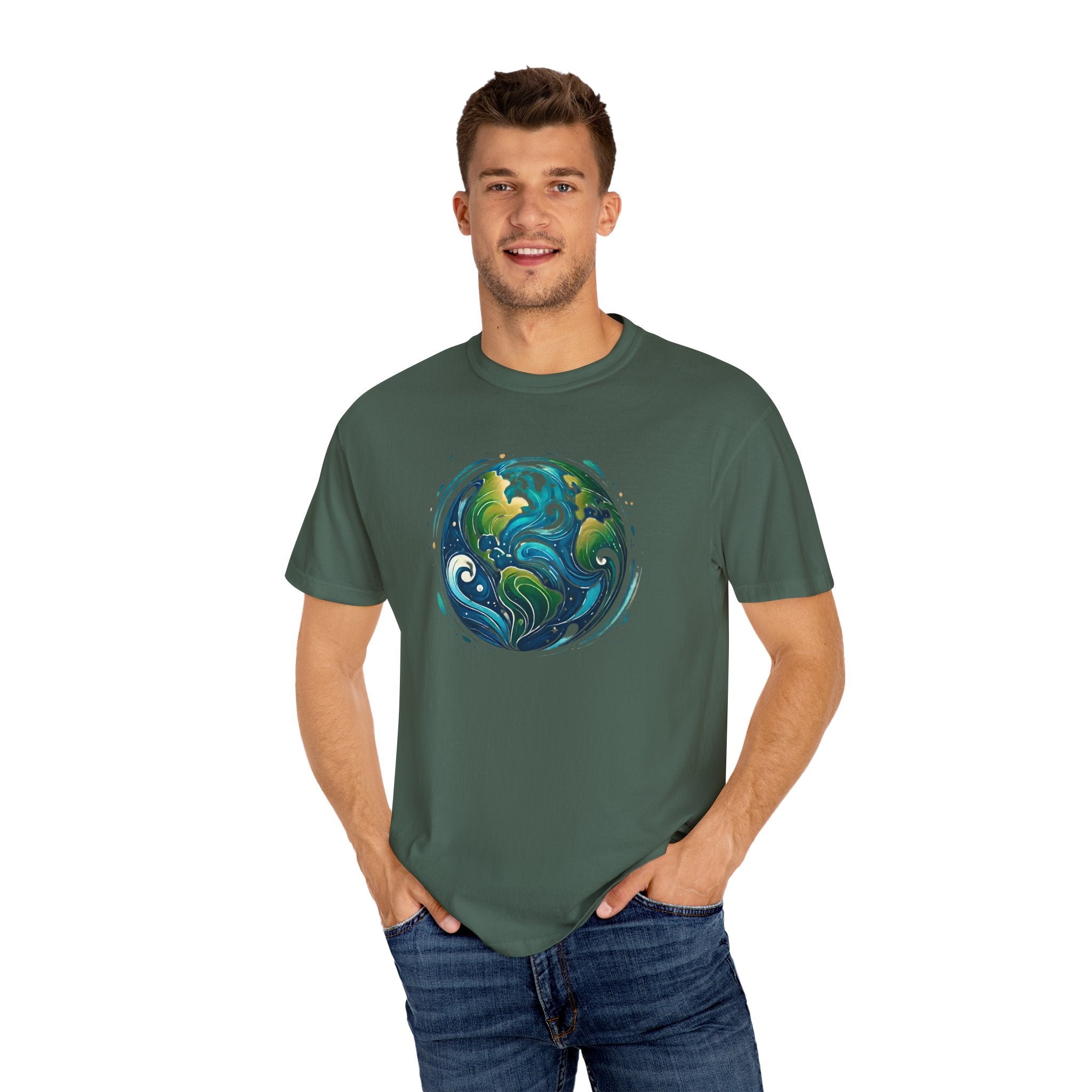 Earth Waves Graphic T-Shirt - Eco-Friendly Unisex Tee, Sustainable Fashion, Nature Lover Gift, Climate Activism, Casual Wear