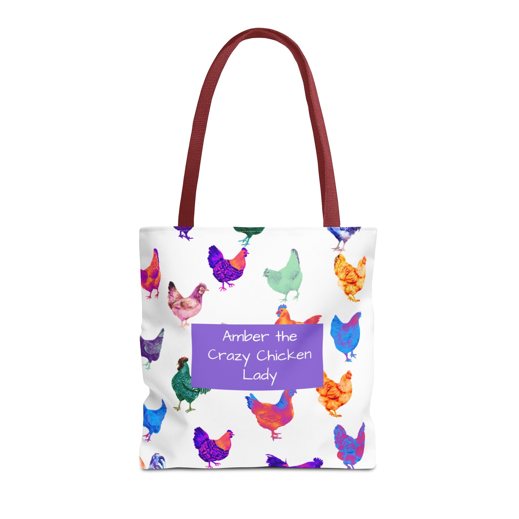 Personalized CRAZY CHICKEN LADY Tote Bag, ,  Custom Name Gift for Chicken Lovers,