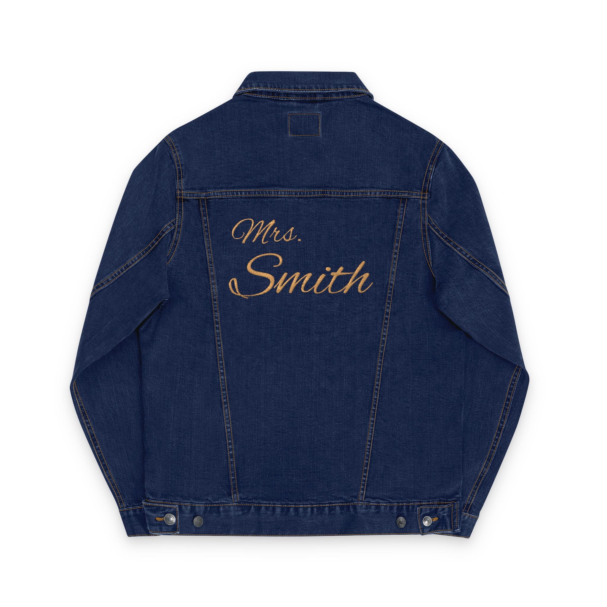 Custom Embroidered Denim Jacket – Bride Jean Jacket, Newlywed Gift, Personalized Name Jacket