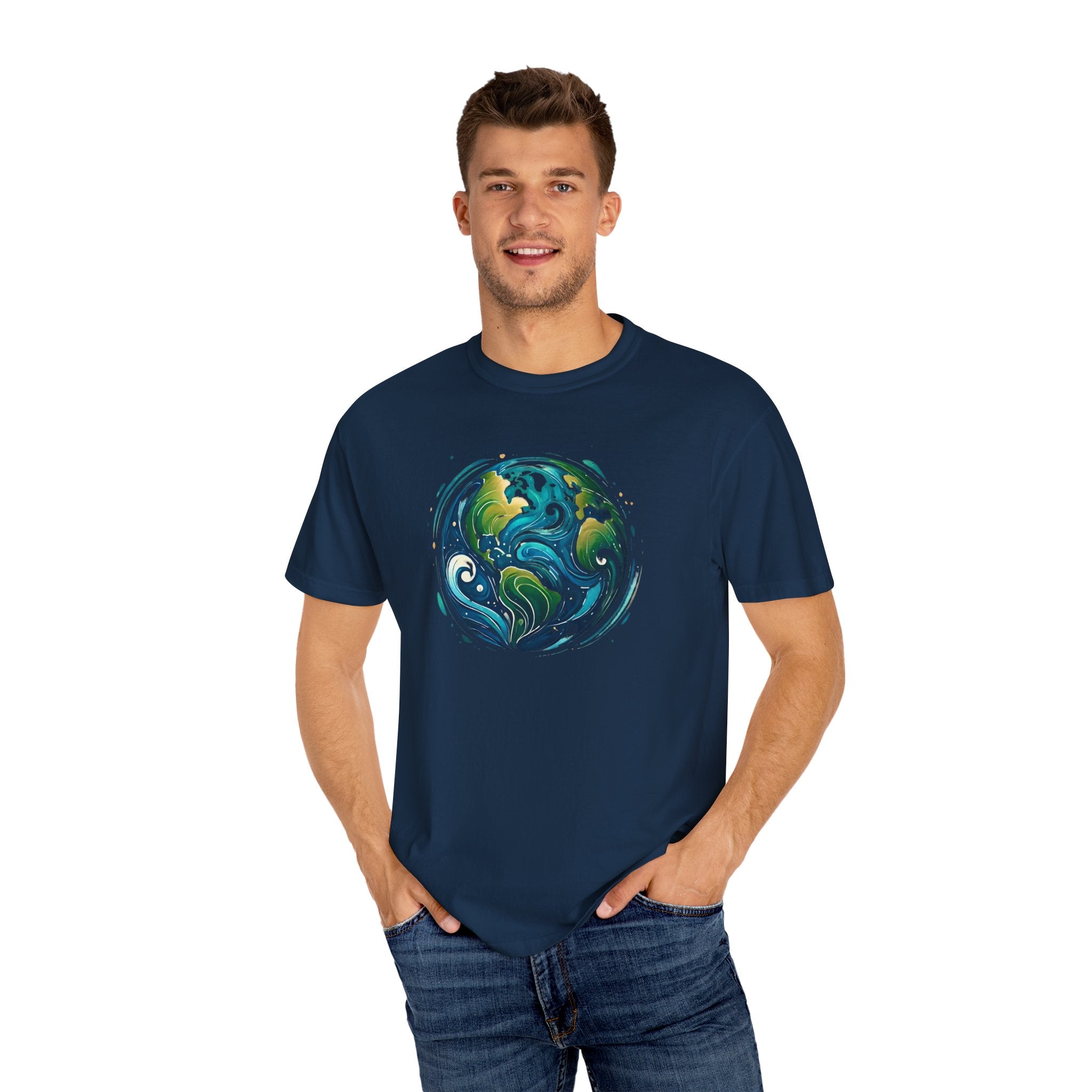 Earth Waves Graphic T-Shirt - Eco-Friendly Unisex Tee, Sustainable Fashion, Nature Lover Gift, Climate Activism, Casual Wear