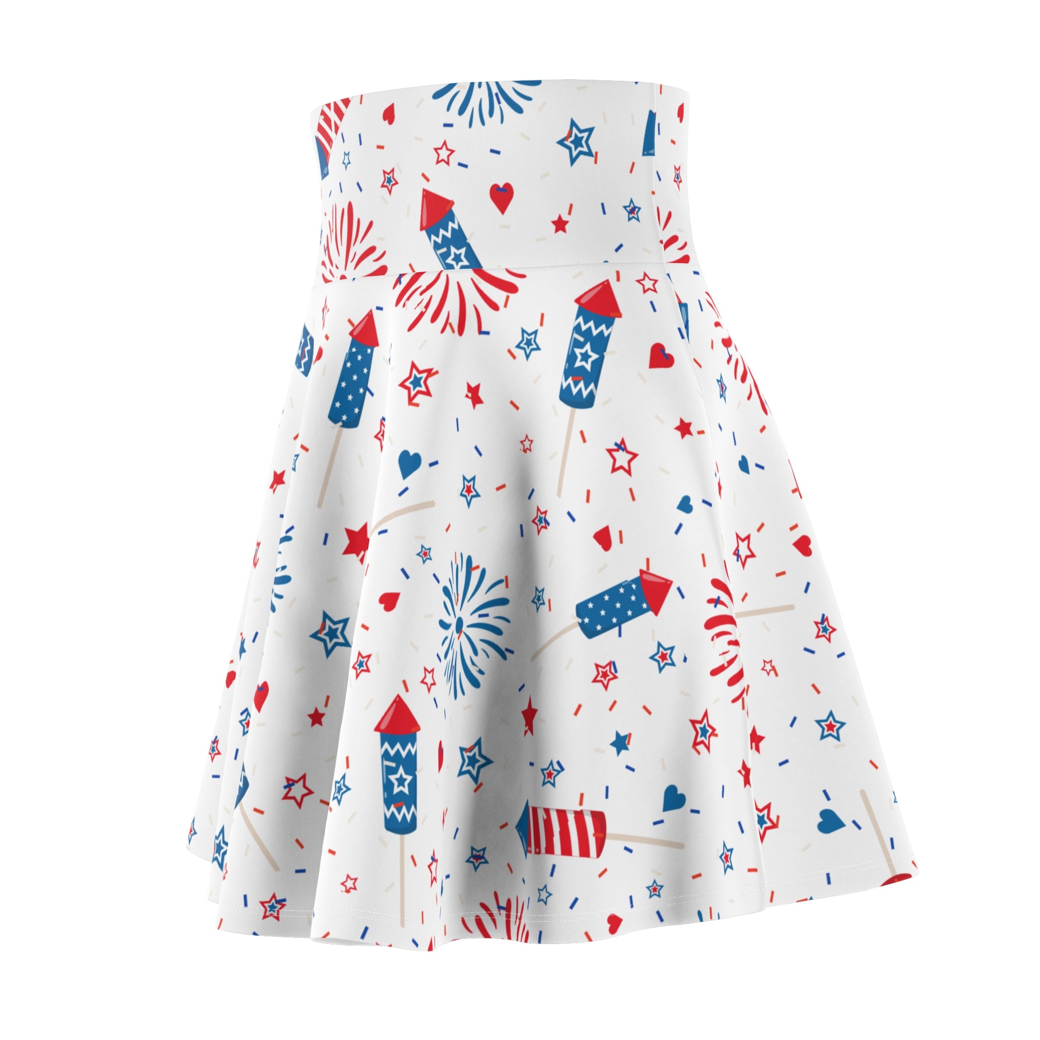 4th of July Skirt, Red, White & Blue Patriotic Summer Vibes, Star-Spangled Skater Skirt,