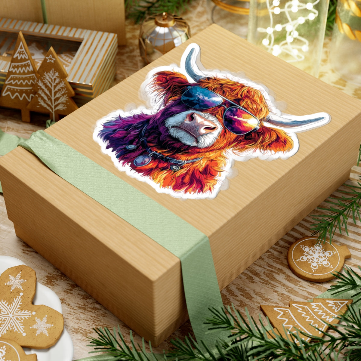 Highland Cow Kiss-Cut Stickerss | Laptop Stickers | Waterproof Stickers for Tumblers, Notebooks, Laptops, Gifts, Scrapbooking