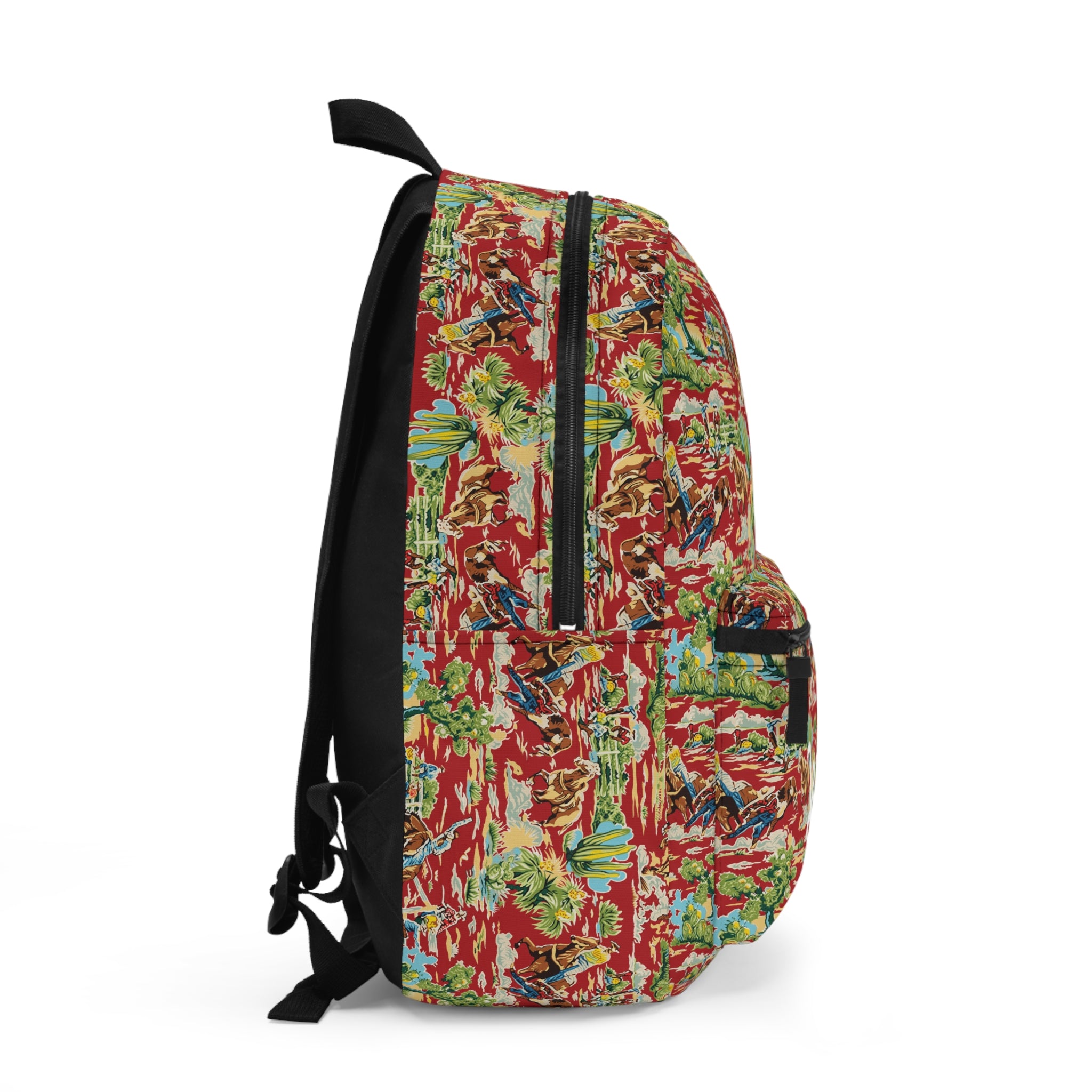 Personalized Red Vintage Western Toile Backpack
