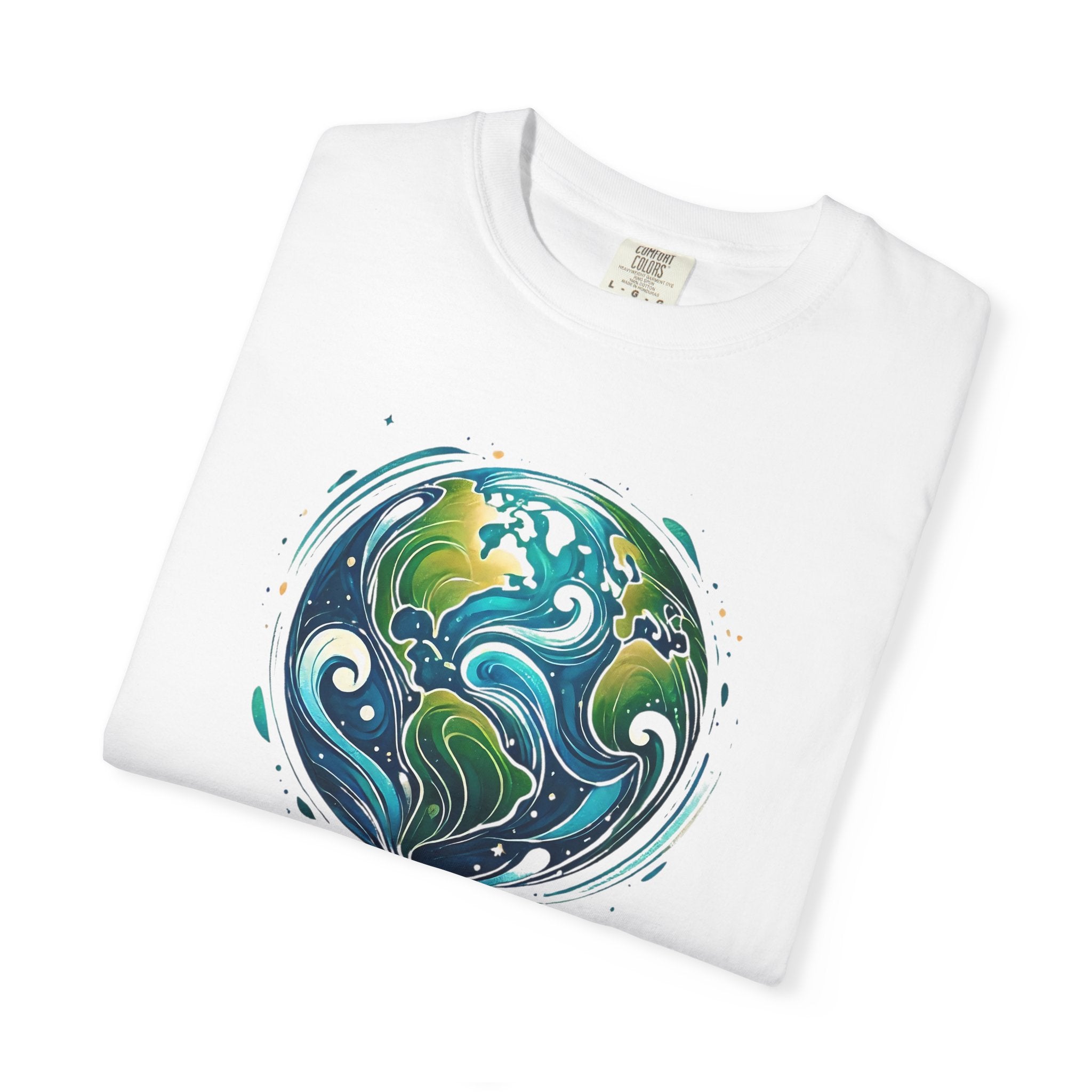Earth Waves Graphic T-Shirt - Eco-Friendly Unisex Tee, Sustainable Fashion, Nature Lover Gift, Climate Activism, Casual Wear