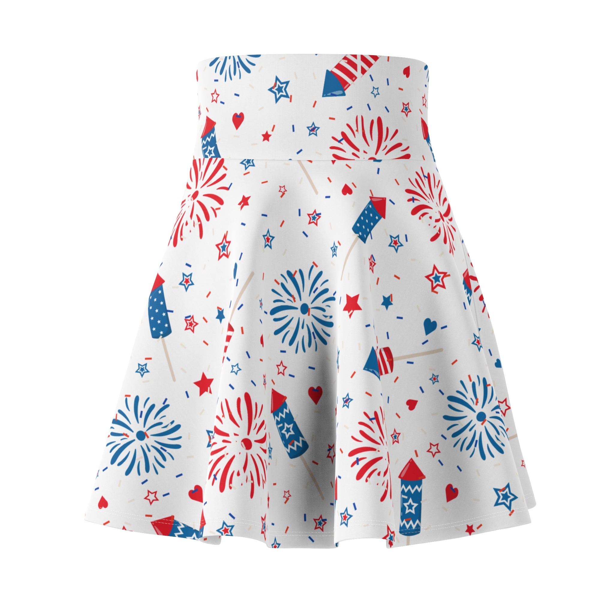 4th of July Skirt, Red, White & Blue Patriotic Summer Vibes, Star-Spangled Skater Skirt,