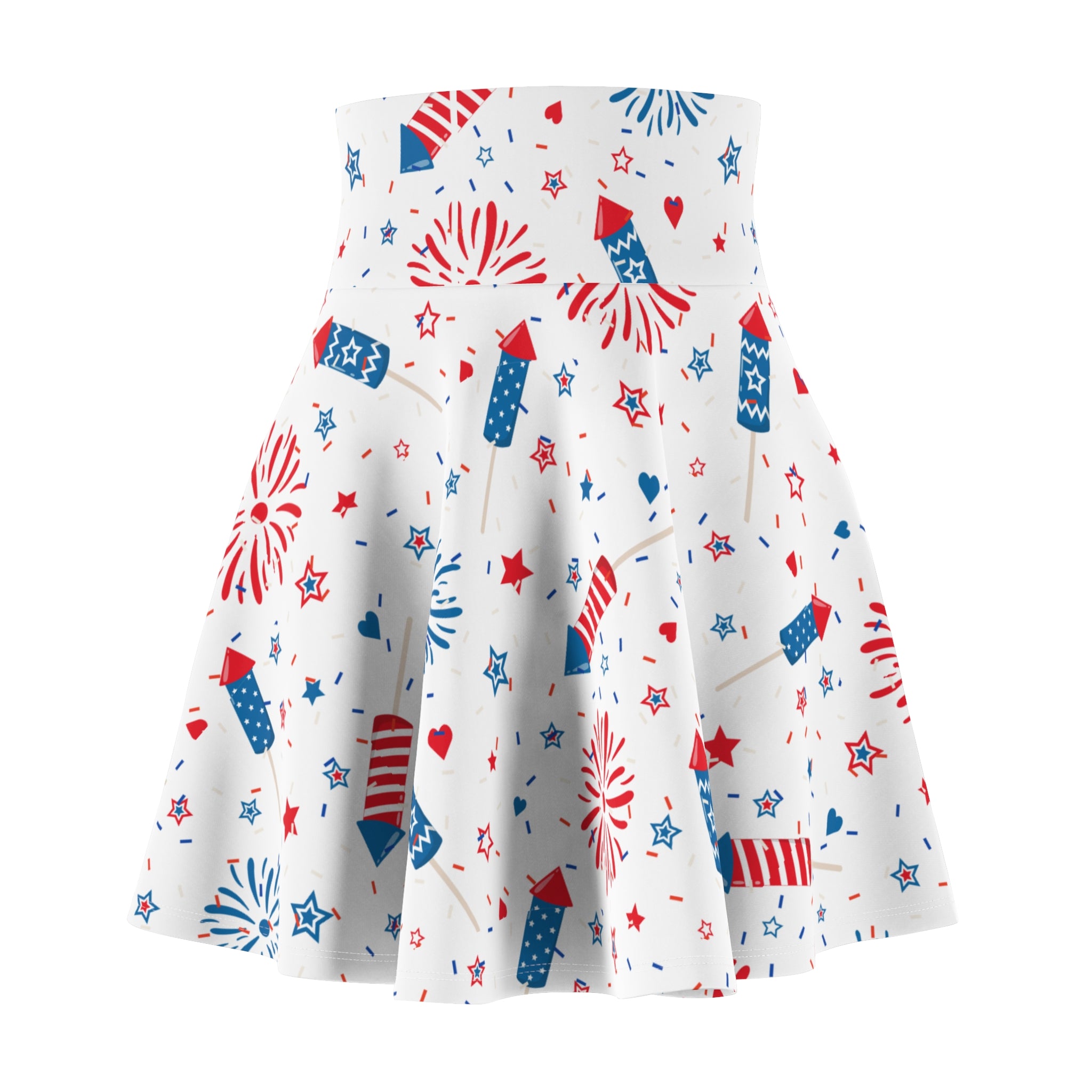 4th of July Skirt, Red, White & Blue Patriotic Summer Vibes, Star-Spangled Skater Skirt,