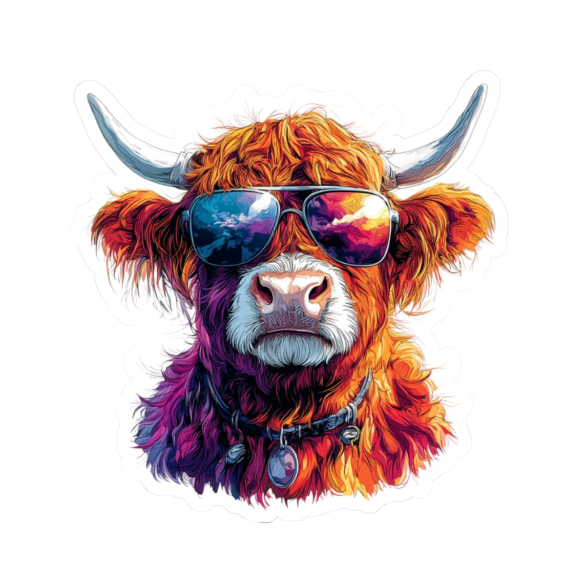 Highland Cow Kiss-Cut Stickerss | Laptop Stickers | Waterproof Stickers for Tumblers, Notebooks, Laptops, Gifts, Scrapbooking
