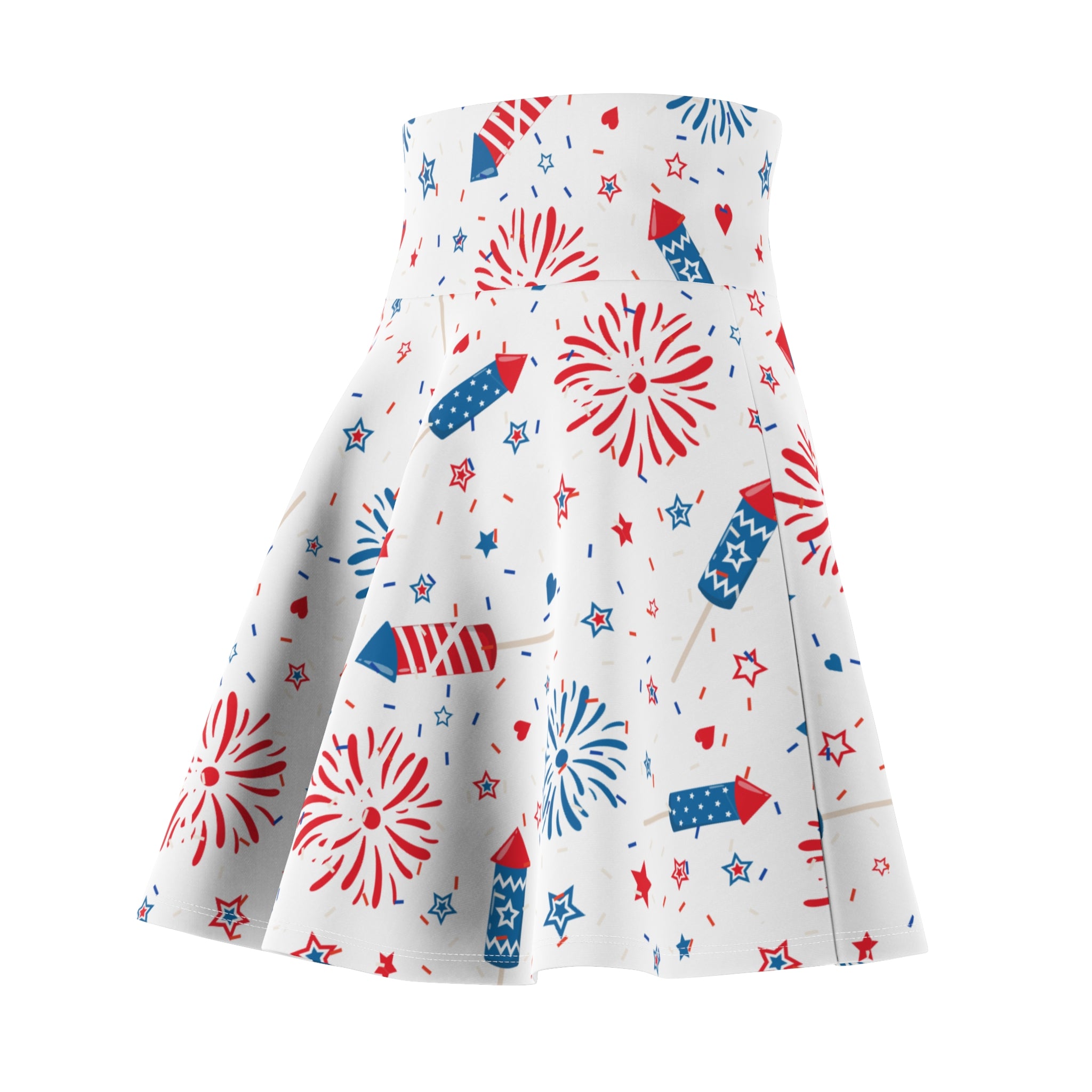 4th of July Skirt, Red, White & Blue Patriotic Summer Vibes, Star-Spangled Skater Skirt,