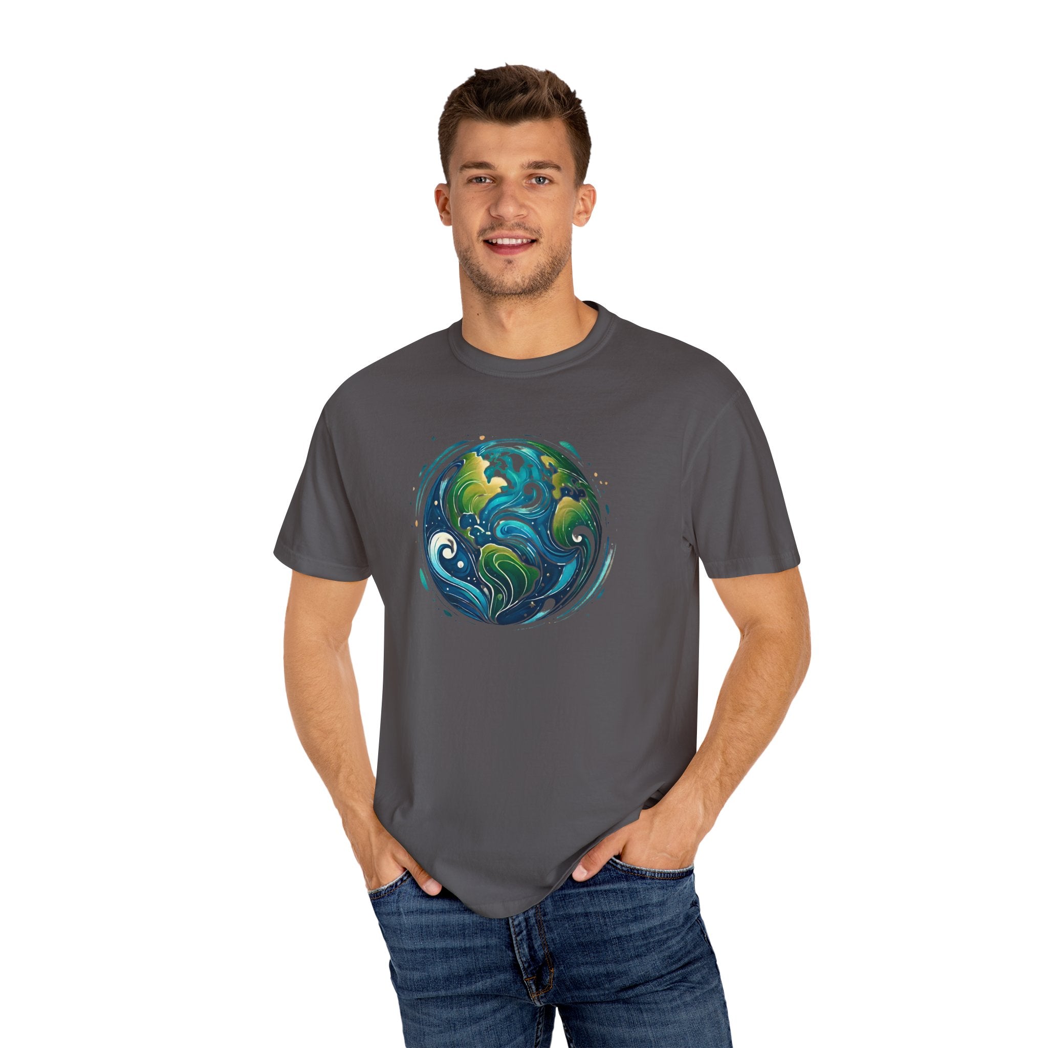Earth Waves Graphic T-Shirt - Eco-Friendly Unisex Tee, Sustainable Fashion, Nature Lover Gift, Climate Activism, Casual Wear