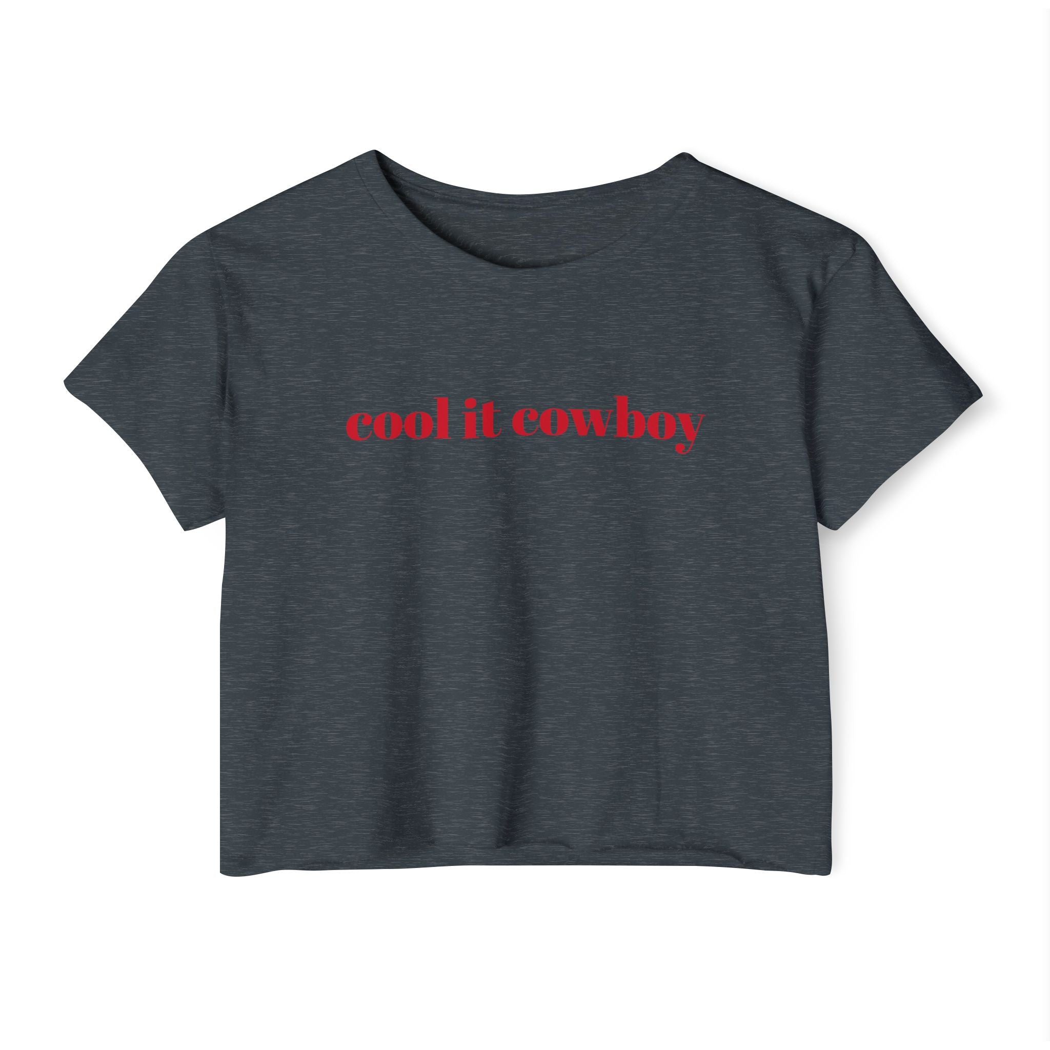 Cool It Cowboy Women's Crop Top, Cowgirl Summer Tee, Rodeo Outdoor Concert, Boho Fashion,