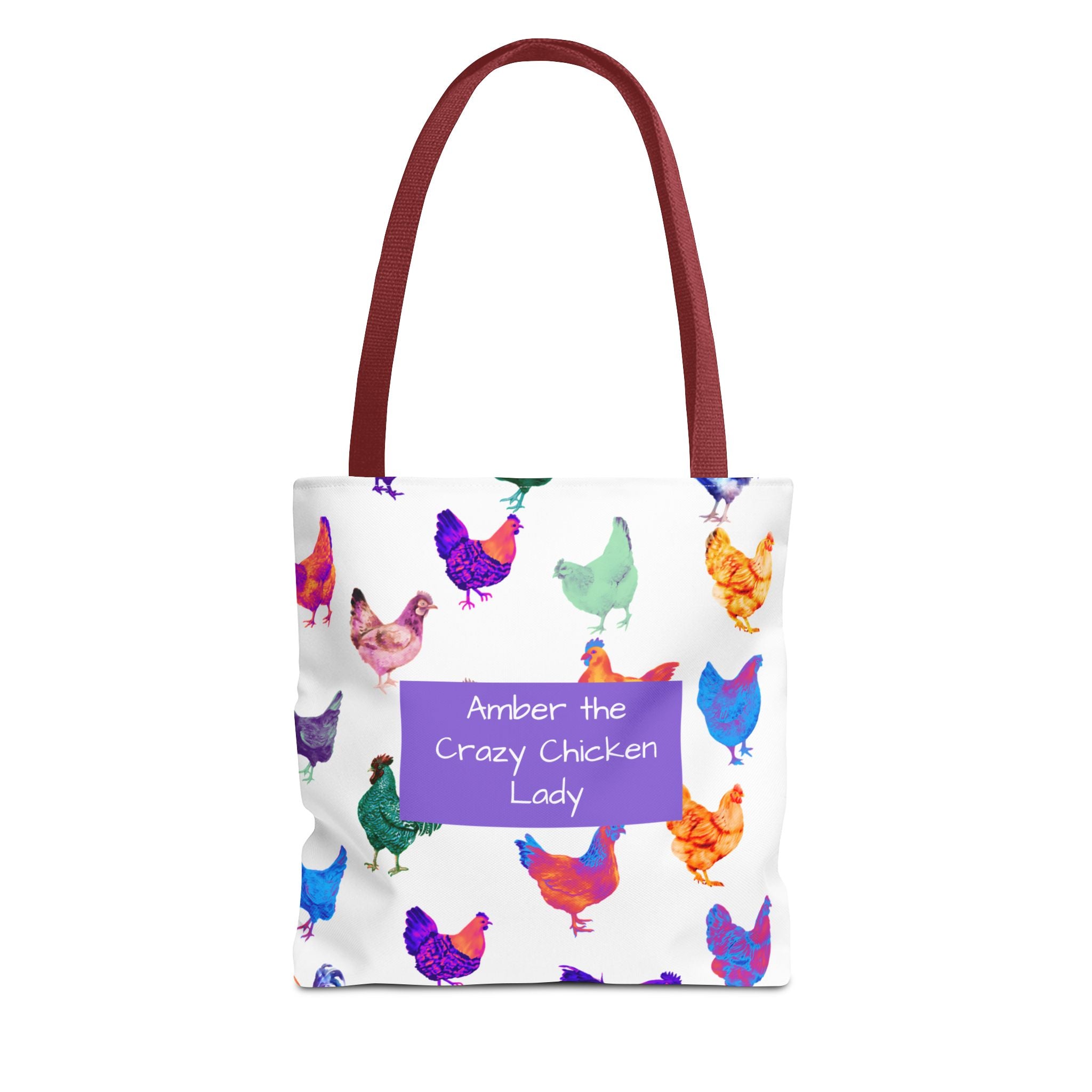 Personalized CRAZY CHICKEN LADY Tote Bag, ,  Custom Name Gift for Chicken Lovers,