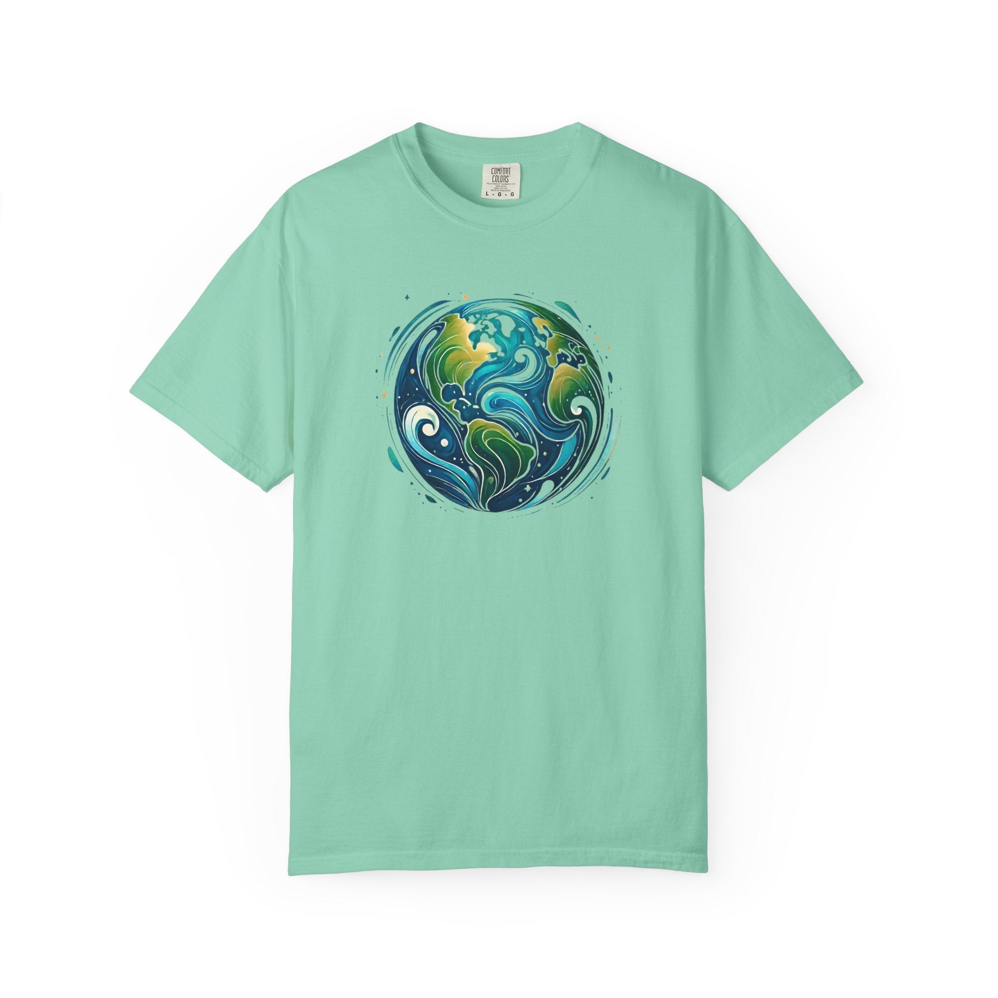 Earth Waves Graphic T-Shirt - Eco-Friendly Unisex Tee, Sustainable Fashion, Nature Lover Gift, Climate Activism, Casual Wear