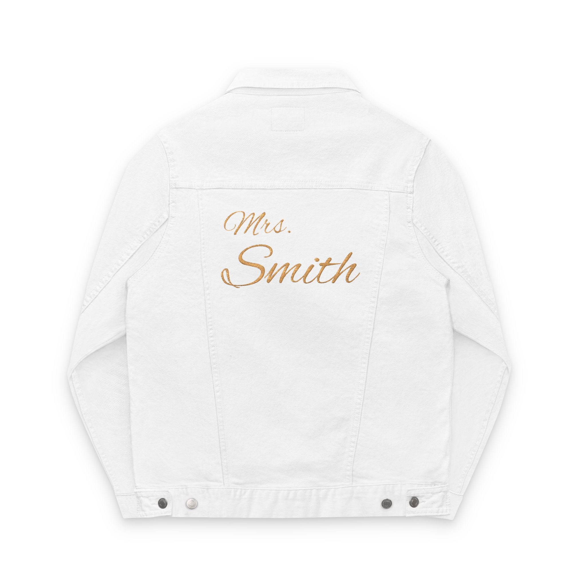 Custom Embroidered Denim Jacket – Bride Jean Jacket, Newlywed Gift, Personalized Name Jacket