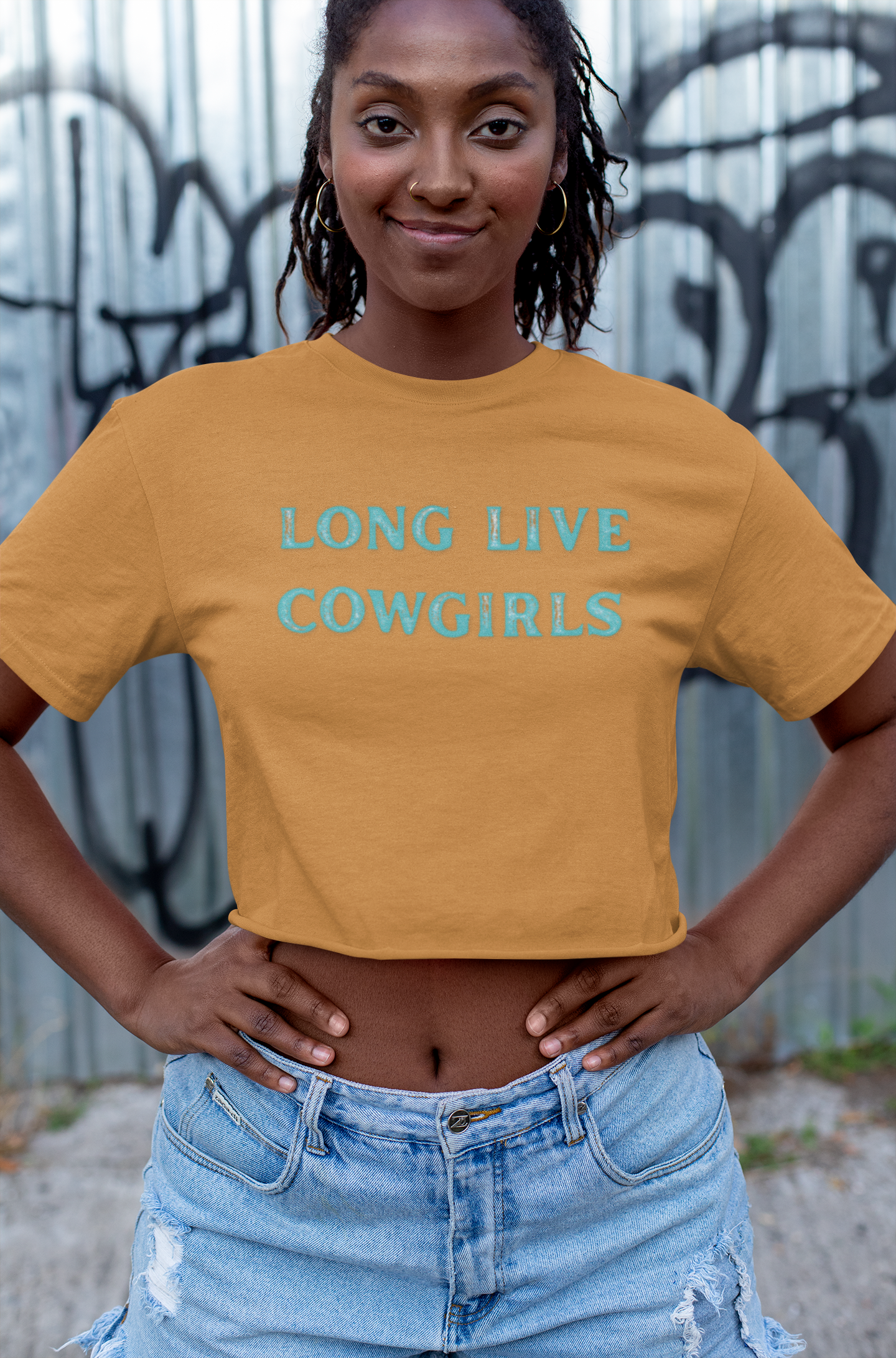 Long Live Cowgirls Crop Top, Turquoise Lettering, Western Summer Tee, Rodeo Outfit, Cowgirl Concert Shirt, 6 Color Options