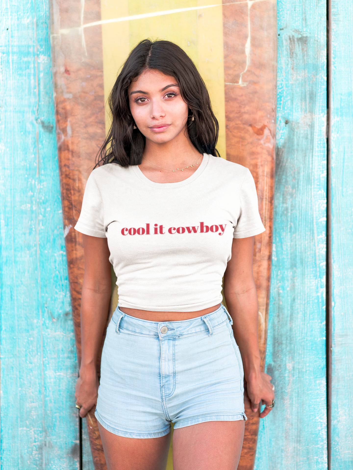 Cool It Cowboy Women's Crop Top, Cowgirl Summer Tee, Rodeo Outdoor Concert, Boho Fashion,
