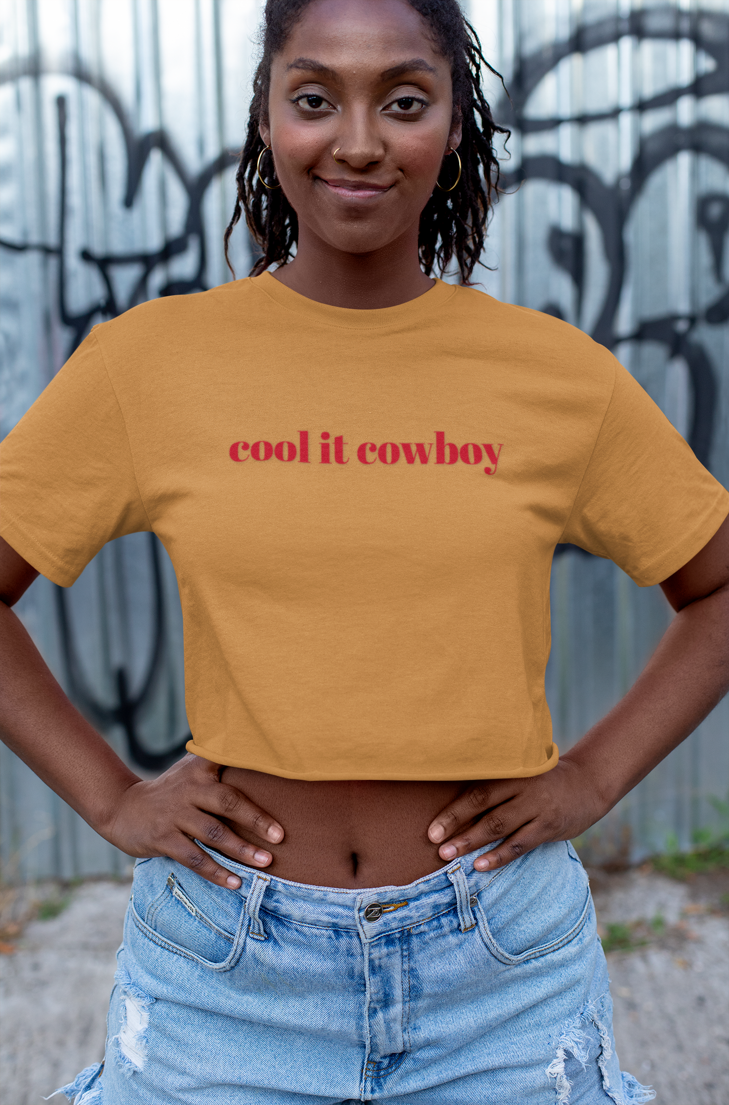 Cool It Cowboy Women's Crop Top, Cowgirl Summer Tee, Rodeo Outdoor Concert, Boho Fashion,
