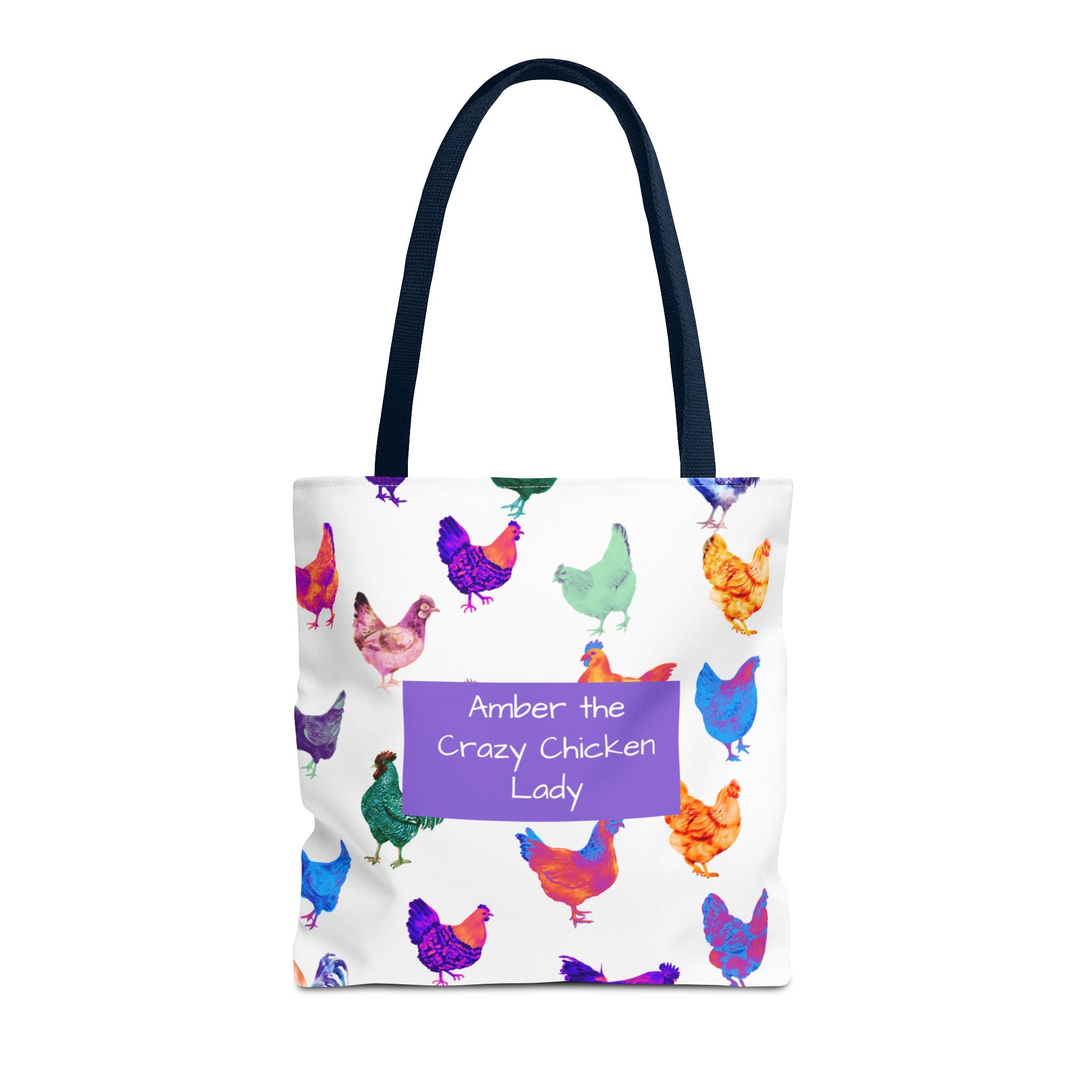 Personalized CRAZY CHICKEN LADY Tote Bag, ,  Custom Name Gift for Chicken Lovers,