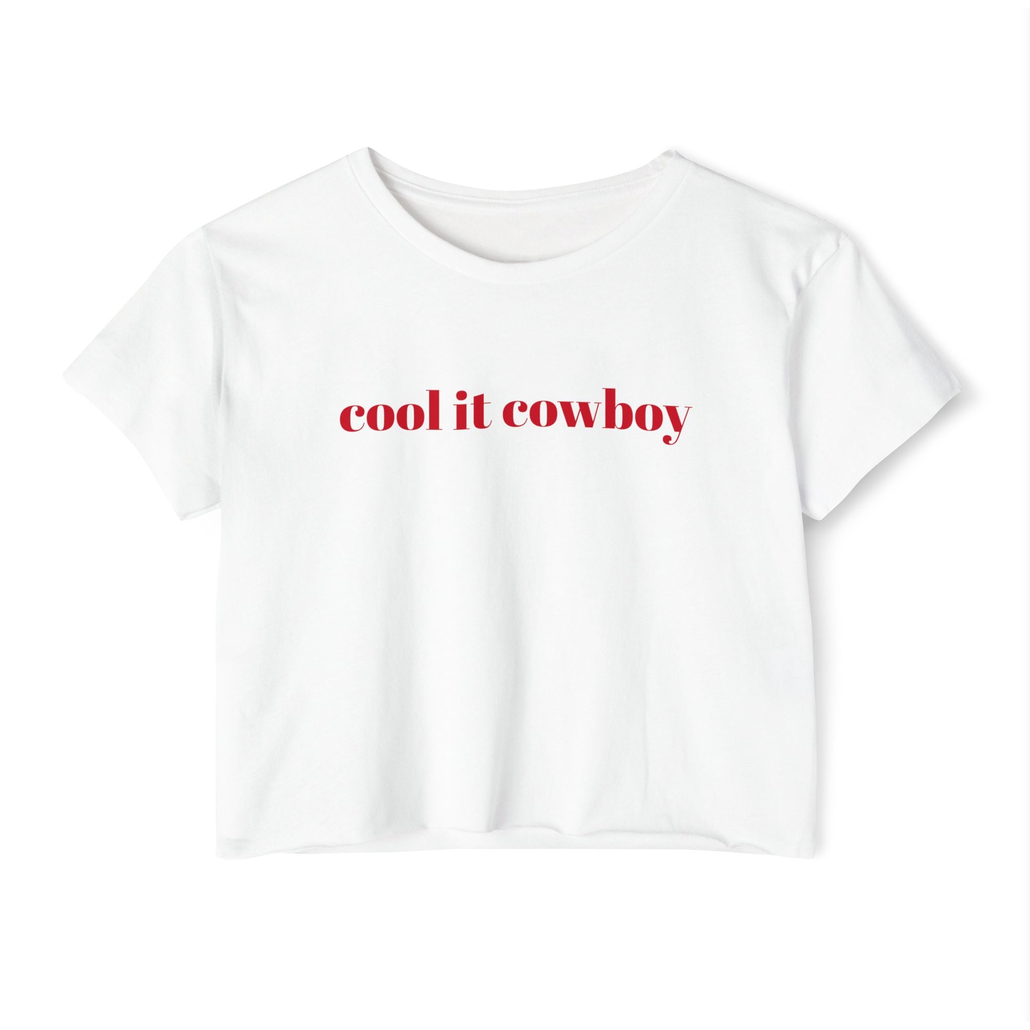 Cool It Cowboy Women's Crop Top, Cowgirl Summer Tee, Rodeo Outdoor Concert, Boho Fashion,