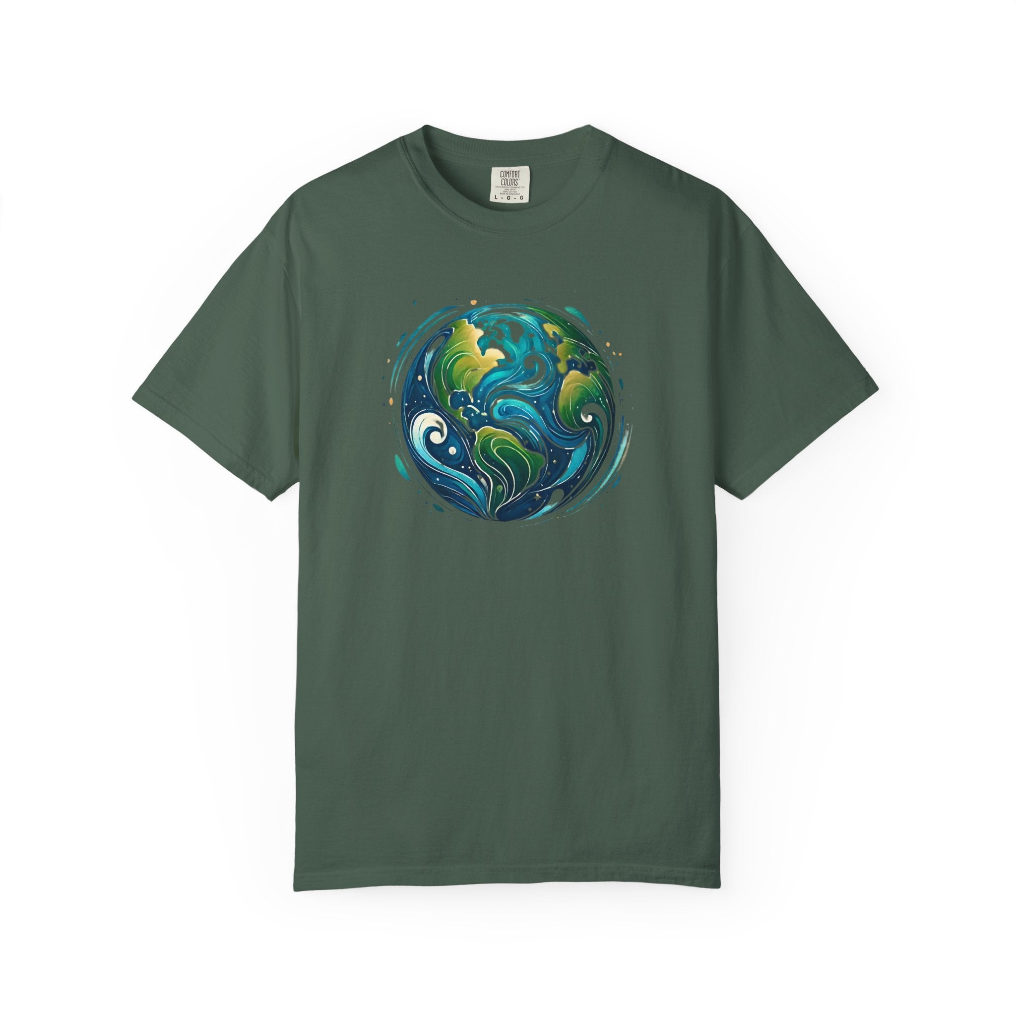 Earth Waves Graphic T-Shirt - Eco-Friendly Unisex Tee, Sustainable Fashion, Nature Lover Gift, Climate Activism, Casual Wear