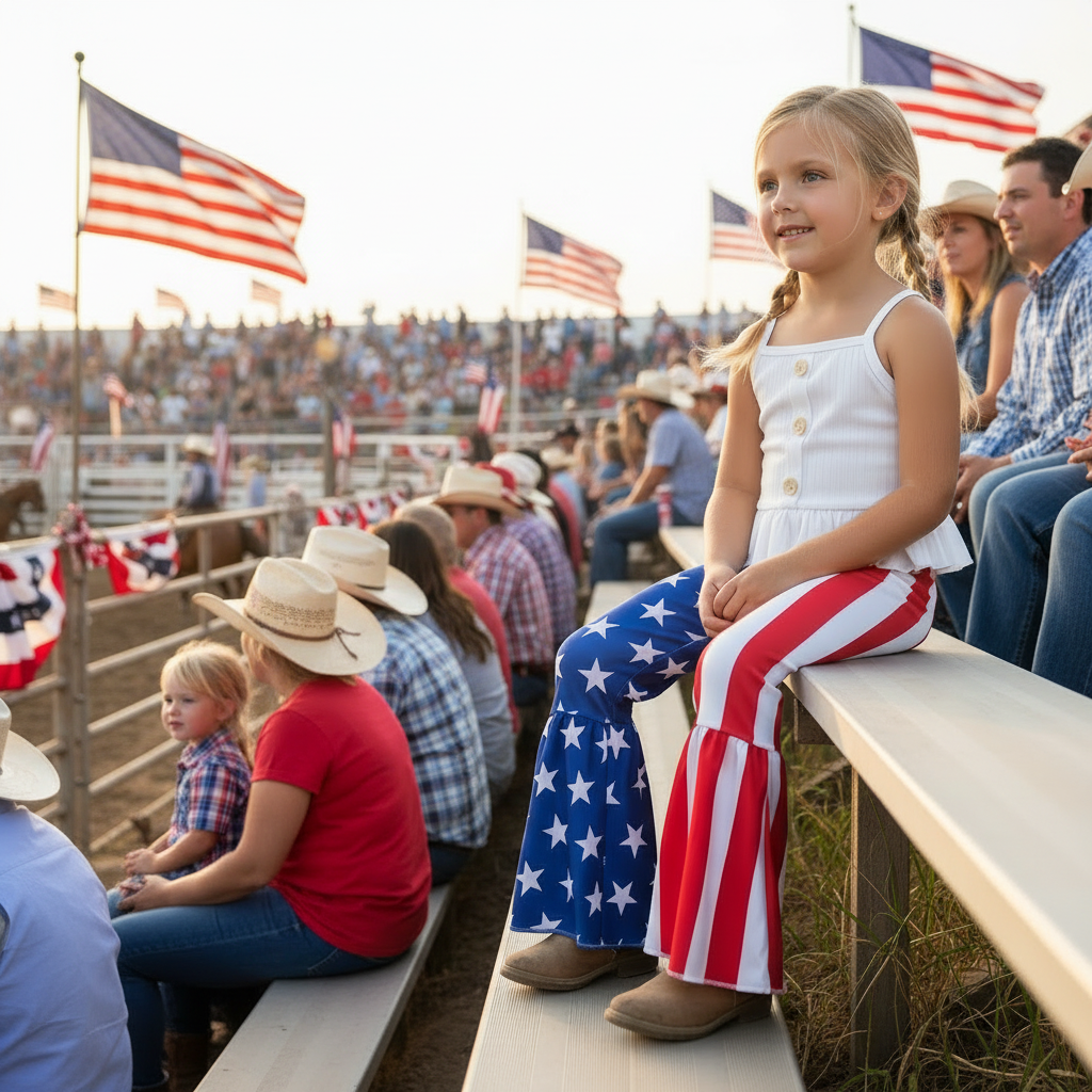 GIRL AT 4TH OF JULY RODEO WEARING