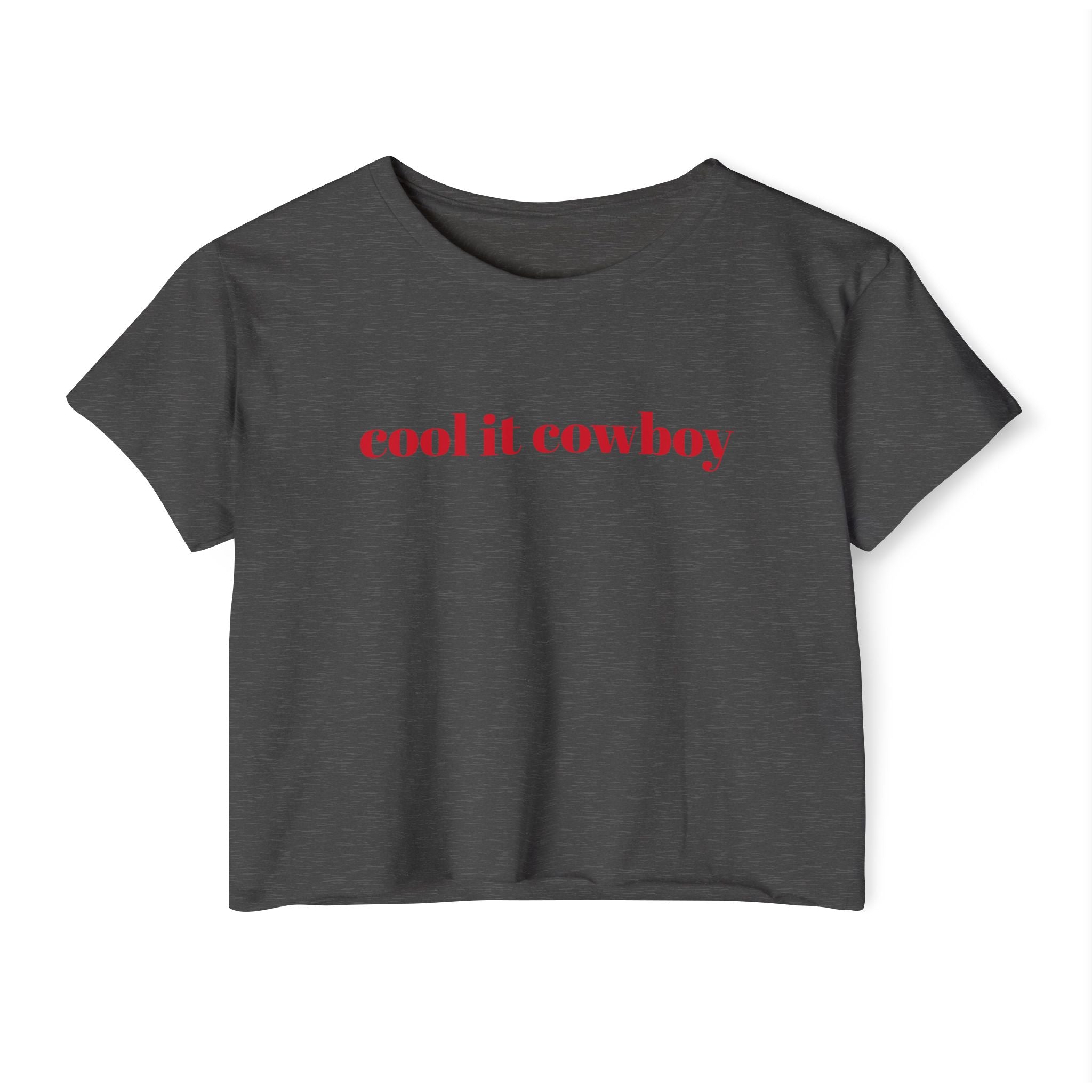 Cool It Cowboy Women's Crop Top, Cowgirl Summer Tee, Rodeo Outdoor Concert, Boho Fashion,