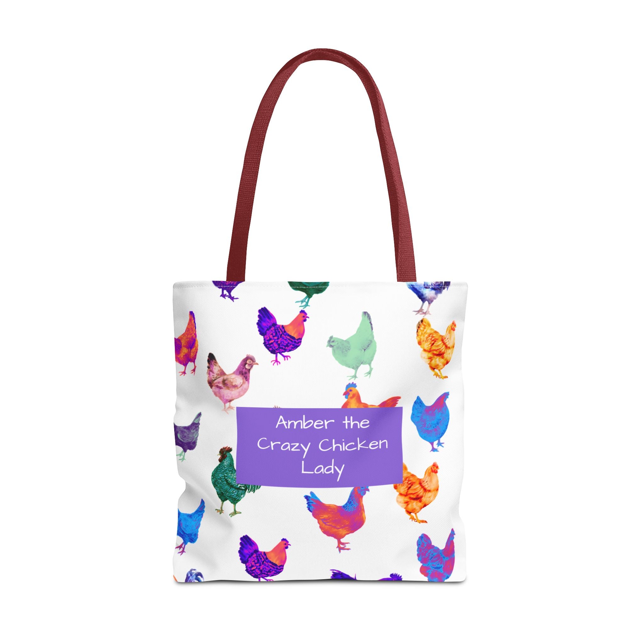 Personalized CRAZY CHICKEN LADY Tote Bag, ,  Custom Name Gift for Chicken Lovers,