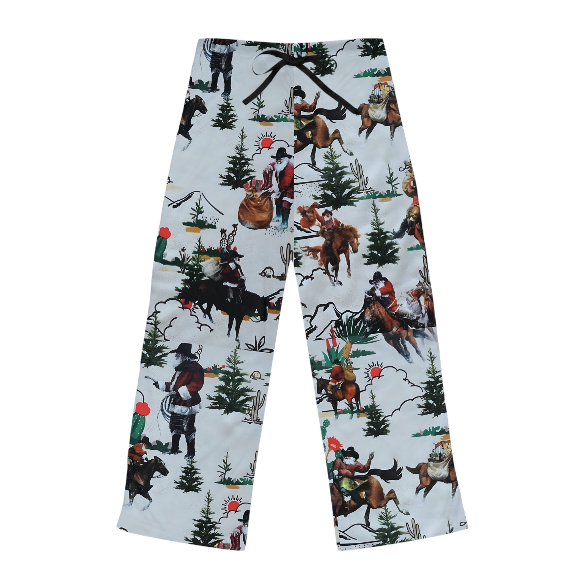 Cowboy Santa Pajama Pants | Western Christmas Lounge Pants | Holiday Sleepwear | Womens Relax Fit PJs | Gift for Cowgirls