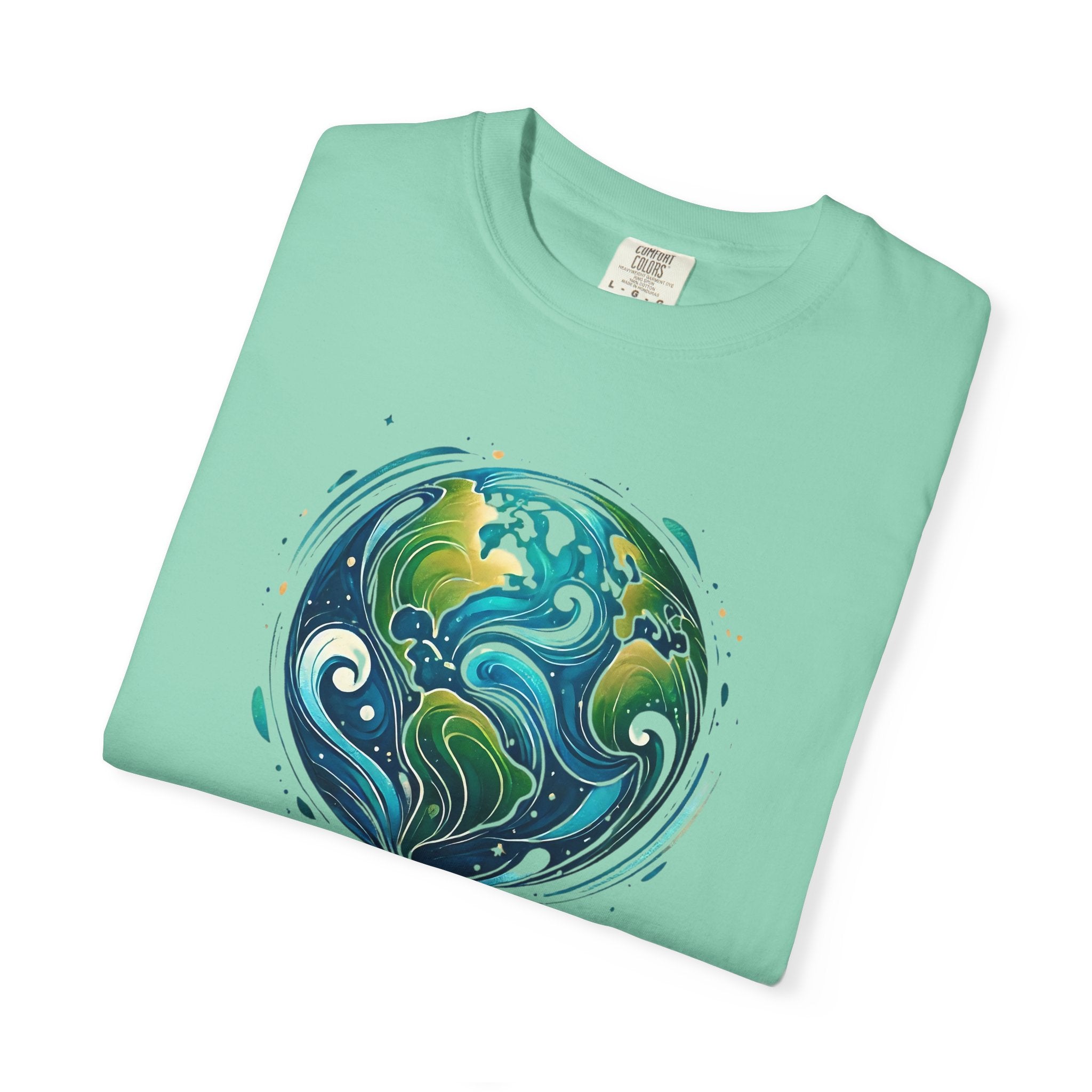 Earth Waves Graphic T-Shirt - Eco-Friendly Unisex Tee, Sustainable Fashion, Nature Lover Gift, Climate Activism, Casual Wear