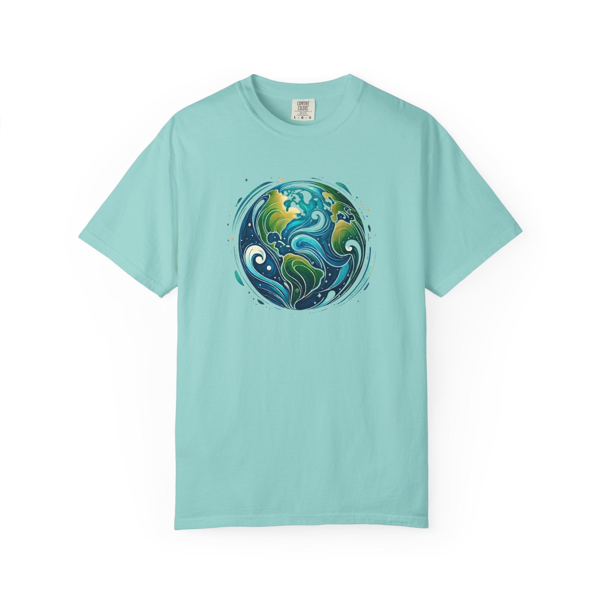 Earth Waves Graphic T-Shirt - Eco-Friendly Unisex Tee, Sustainable Fashion, Nature Lover Gift, Climate Activism, Casual Wear