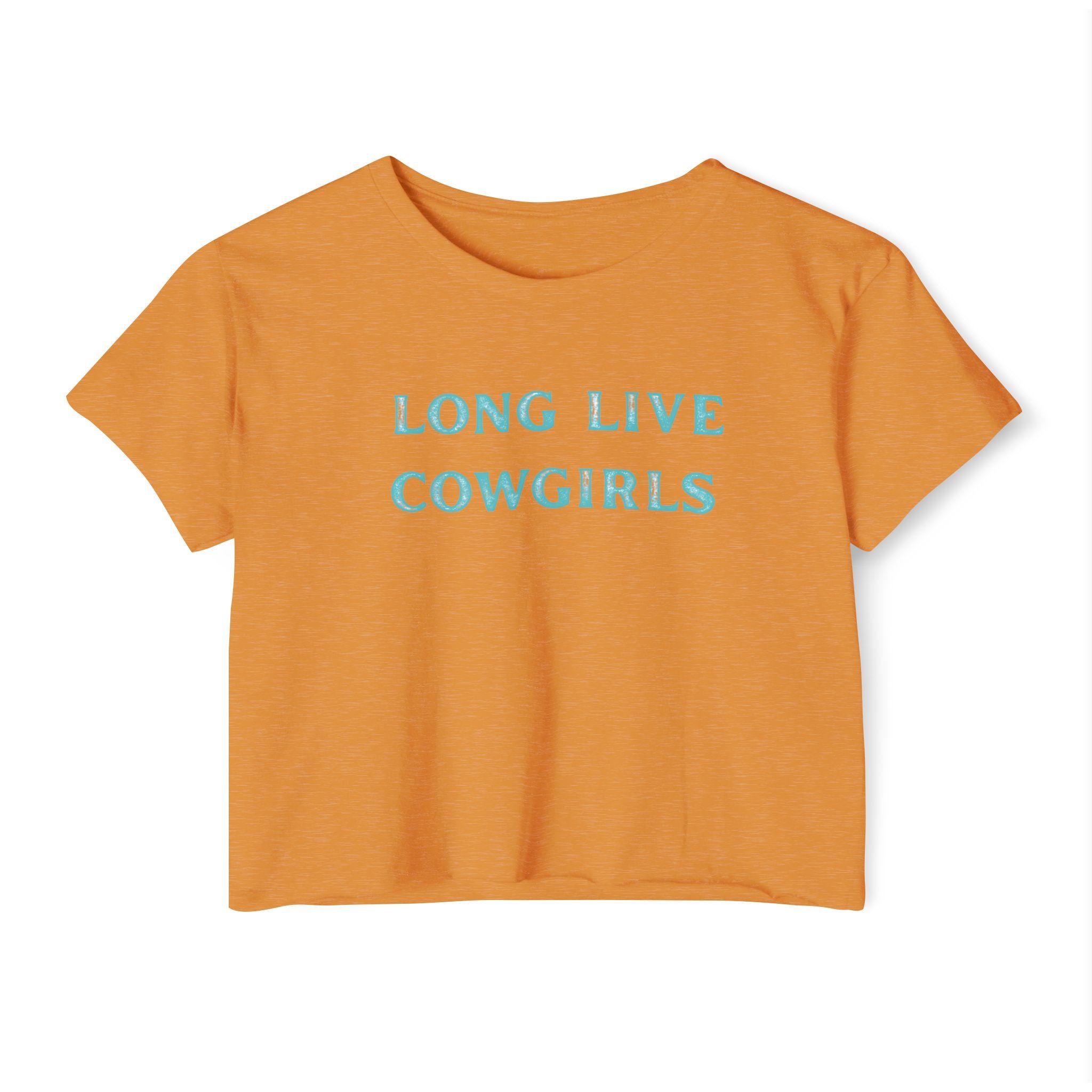 Long Live Cowgirls Crop Top, Turquoise Lettering, Western Summer Tee, Rodeo Outfit, Cowgirl Concert Shirt, 6 Color Options