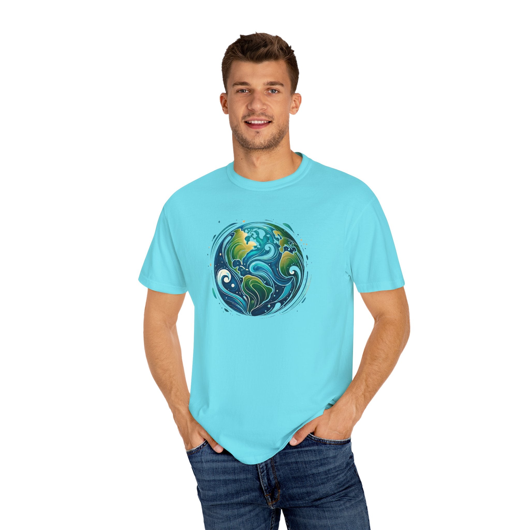 Earth Waves Graphic T-Shirt - Eco-Friendly Unisex Tee, Sustainable Fashion, Nature Lover Gift, Climate Activism, Casual Wear