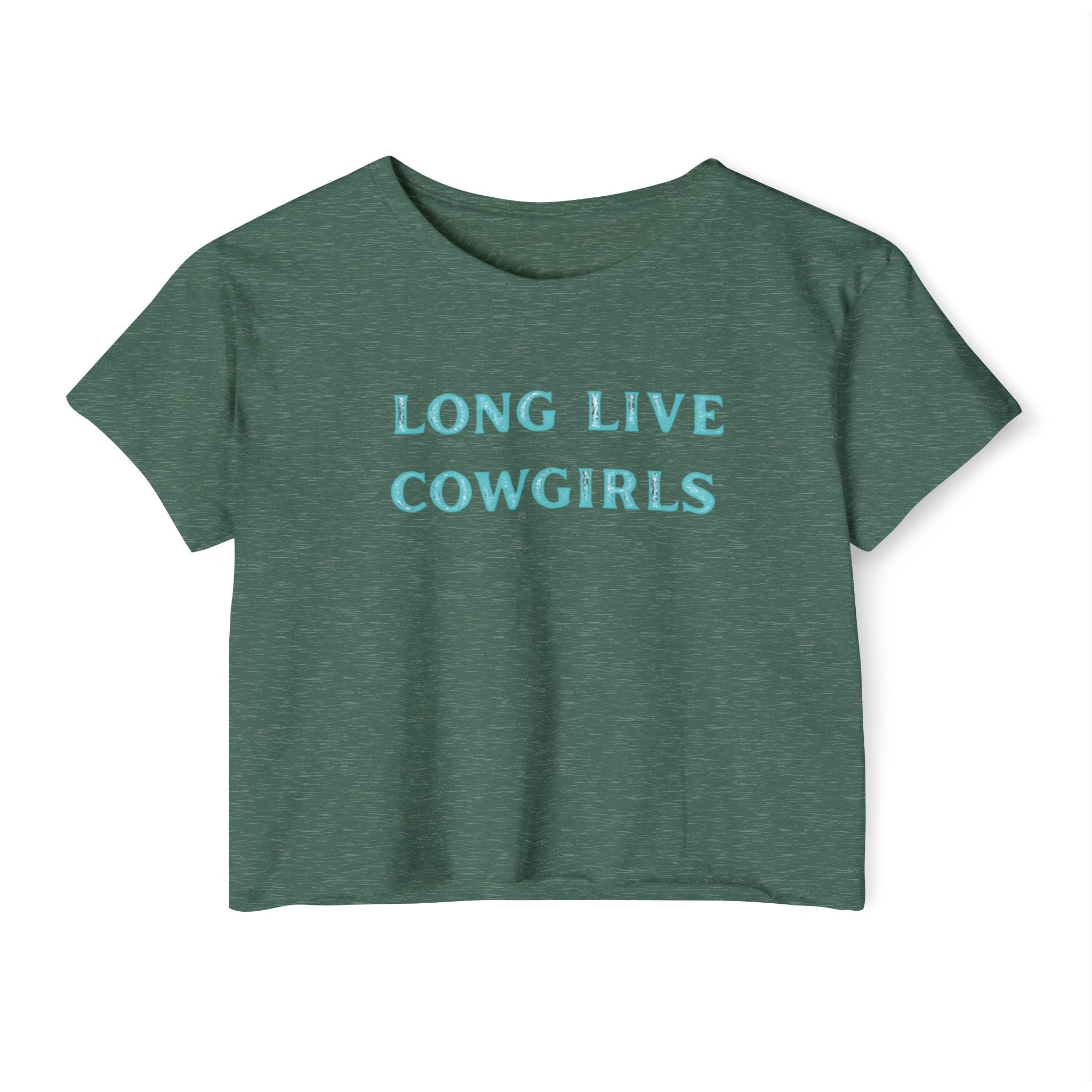 Long Live Cowgirls Crop Top, Turquoise Lettering, Western Summer Tee, Rodeo Outfit, Cowgirl Concert Shirt, 6 Color Options
