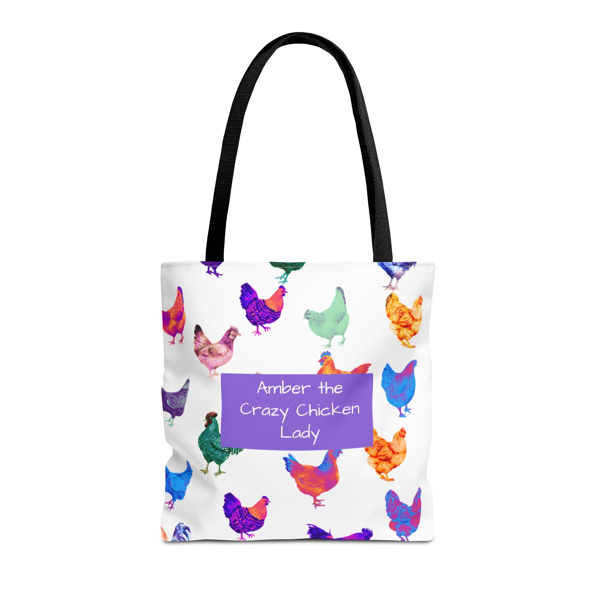 Personalized CRAZY CHICKEN LADY Tote Bag, ,  Custom Name Gift for Chicken Lovers,