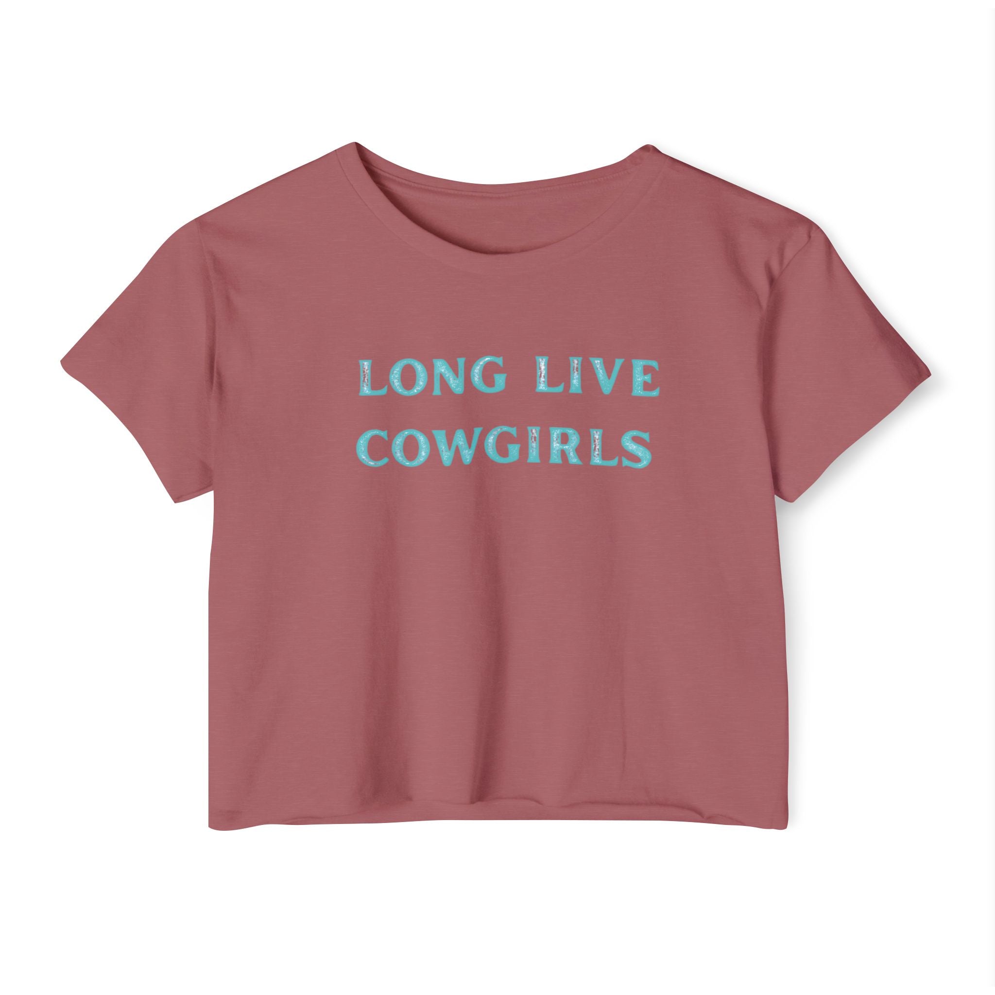 Long Live Cowgirls Crop Top, Turquoise Lettering, Western Summer Tee, Rodeo Outfit, Cowgirl Concert Shirt, 6 Color Options
