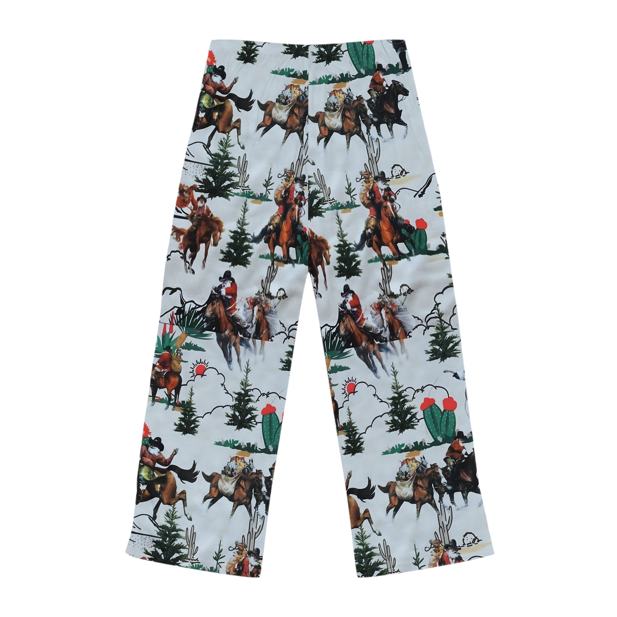 Cowboy Santa Pajama Pants | Western Christmas Lounge Pants | Holiday Sleepwear | Womens Relax Fit PJs | Gift for Cowgirls