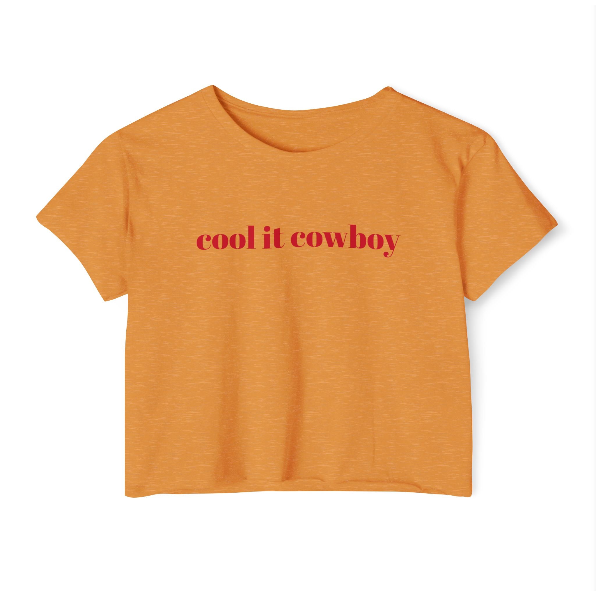Cool It Cowboy Women's Crop Top, Cowgirl Summer Tee, Rodeo Outdoor Concert, Boho Fashion,