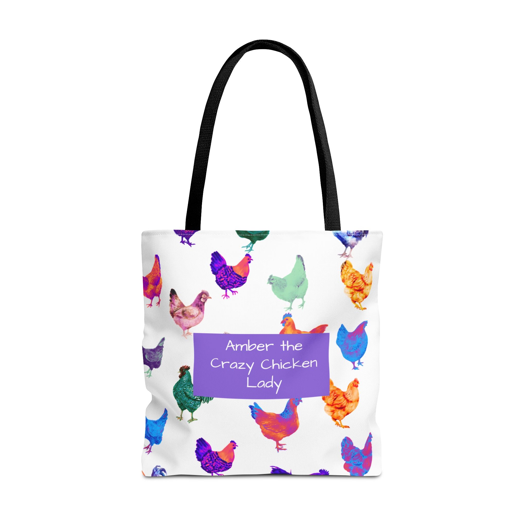 Personalized CRAZY CHICKEN LADY Tote Bag, ,  Custom Name Gift for Chicken Lovers,