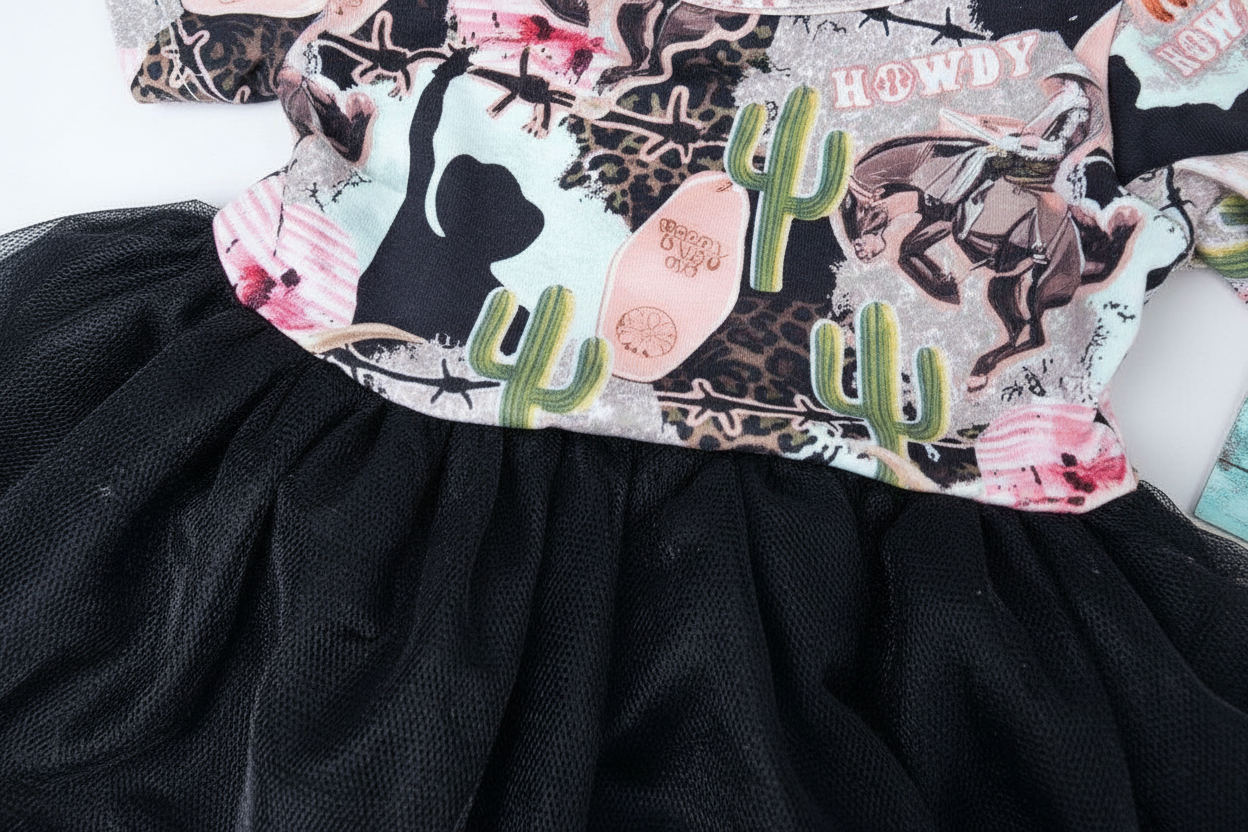 Toddler Cowgirl Tutu Dress | Girls Western Birthday Outfit