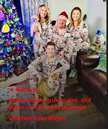 Adult Cowboy Santa Christmas Pajamas, Matching Western Family PJs