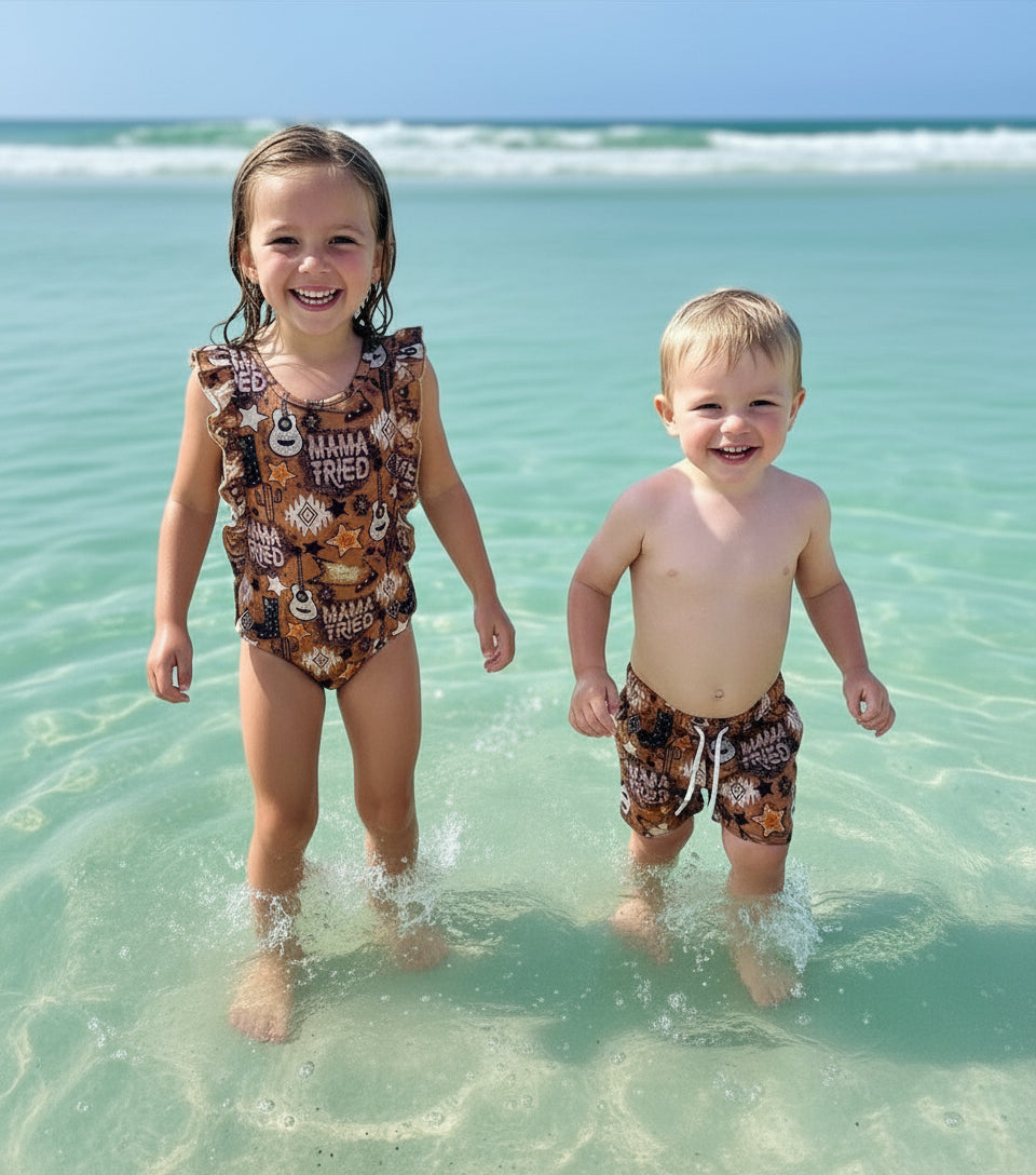 MAMA TRIED, Matching WESTERN Swimsuits -Razels
